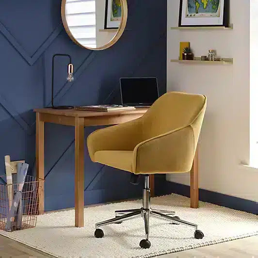 Arvor Yellow Linen effect Office chair (H)945mm (W)620mm (D)640mm 1869