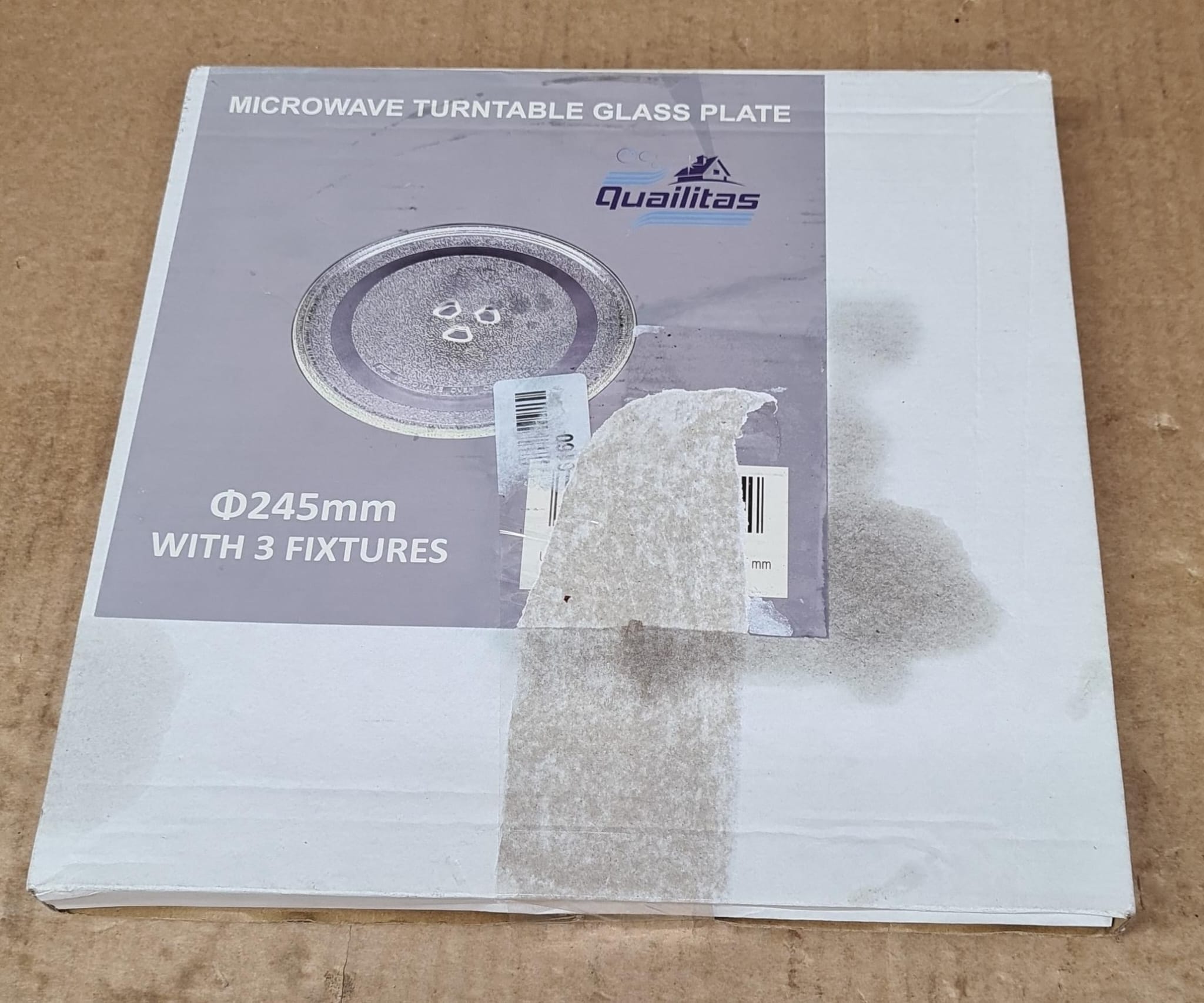 Universal Microwave 245mm Glass Turntable Plate by Masterpart-245M