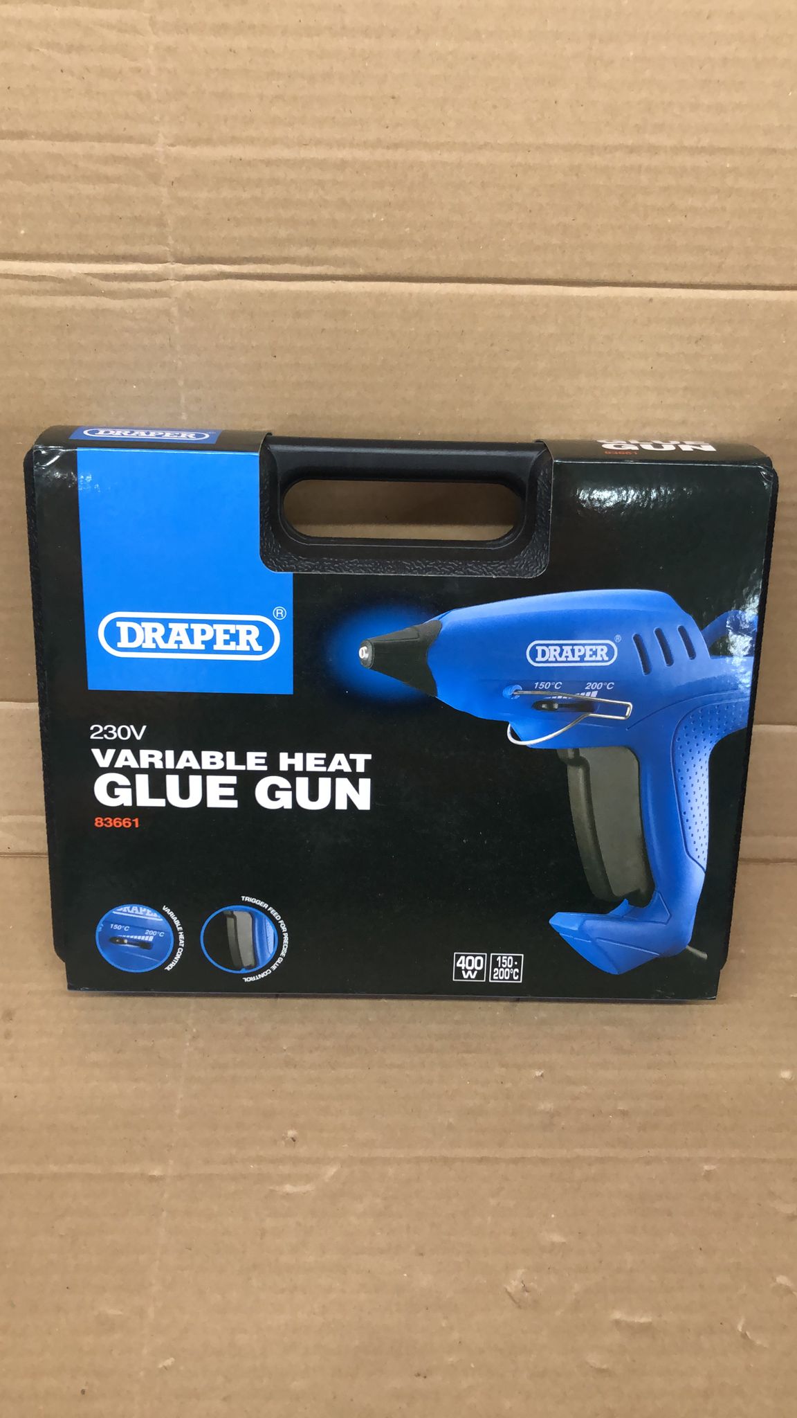 Draper Variable Heat Glue Gun, 400W- 83661- 6296
