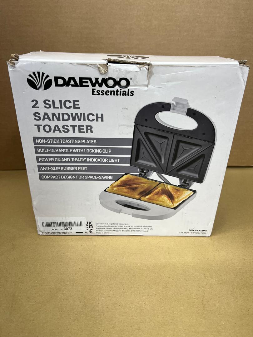 Daewoo SDA1037 Sandwich Toaster, Stainless Steel, 800 W-A7793