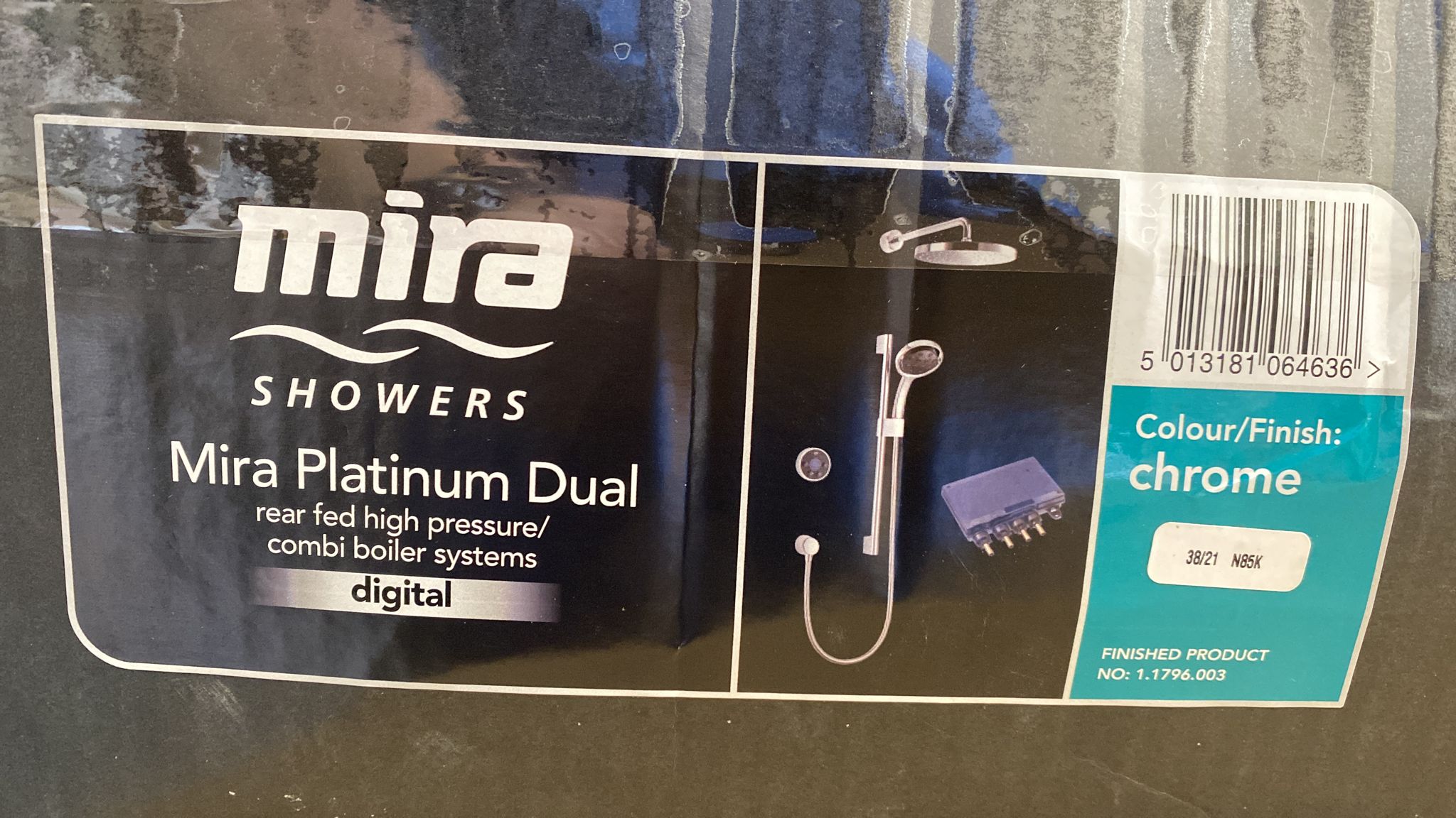 Mira Platinum Chrome effect Rear fed High pressure Digital Dual H/P combi mixer Shower 1.1796.003 - 4636