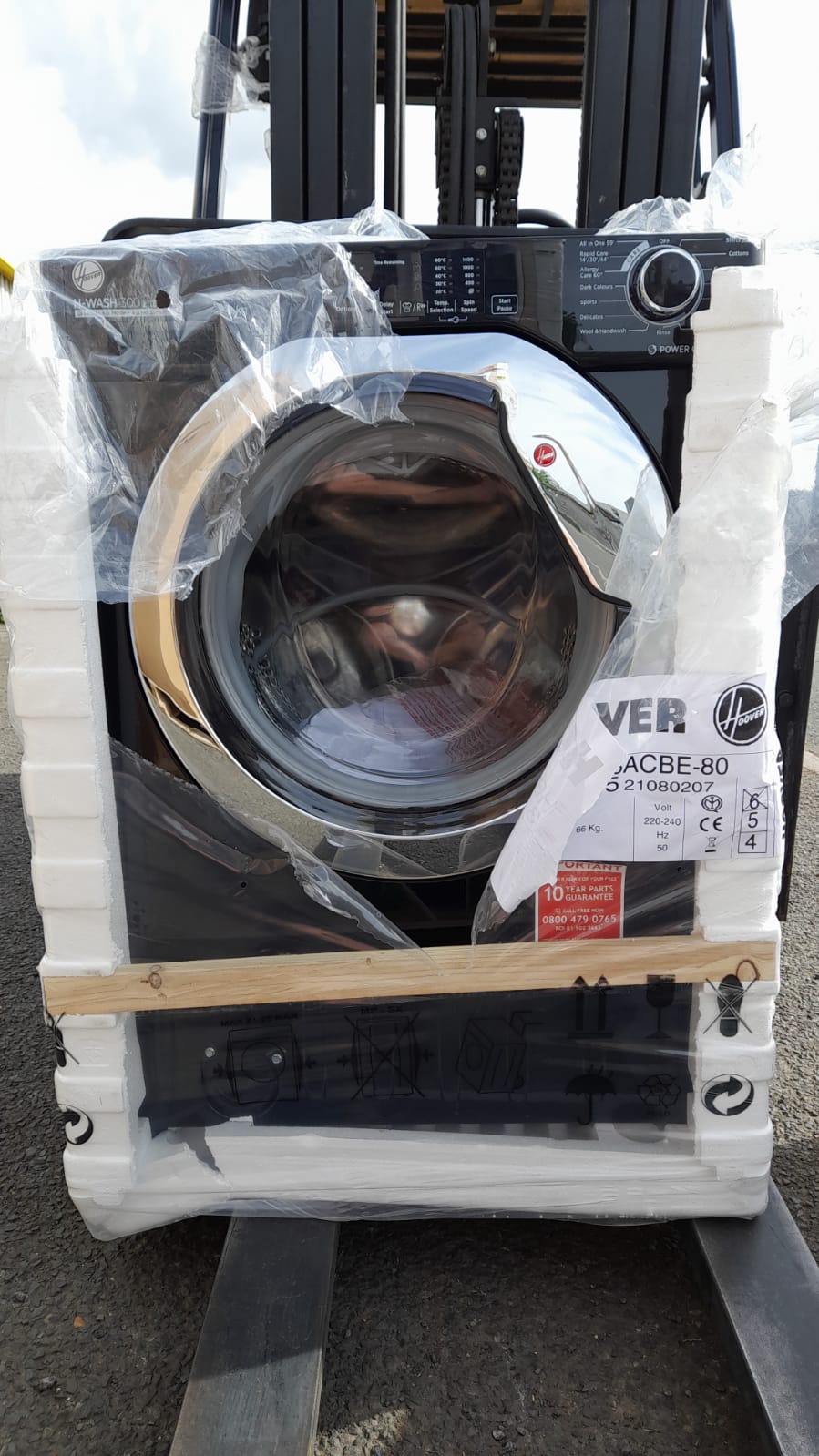 Hoover HBWS 48D3ACBE-80 Black Built-in Washing machine, 8kg - 5194