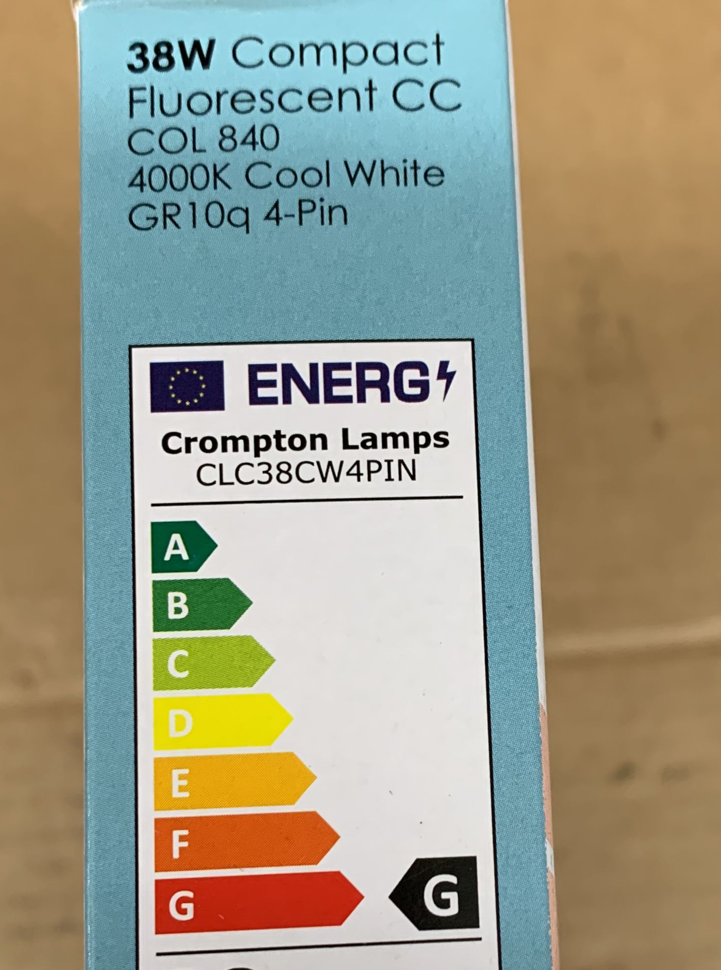 Crompton Lamps CFL 2D 38W 4-Pin Dimmable Cool White Frosted- 2760