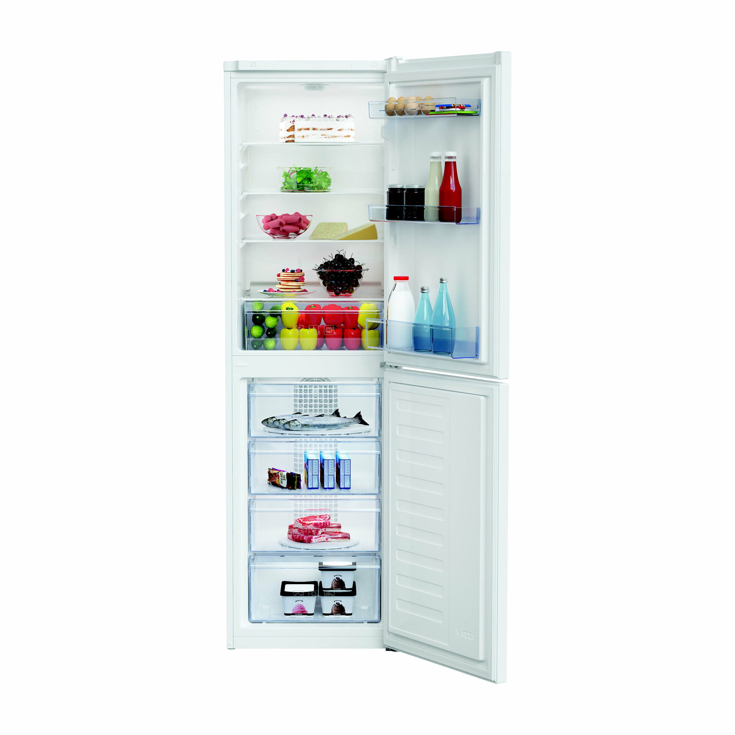Beko Fridge freezer 50:50 Freestanding Frost Free White-CFG3582W-X-Display 3659