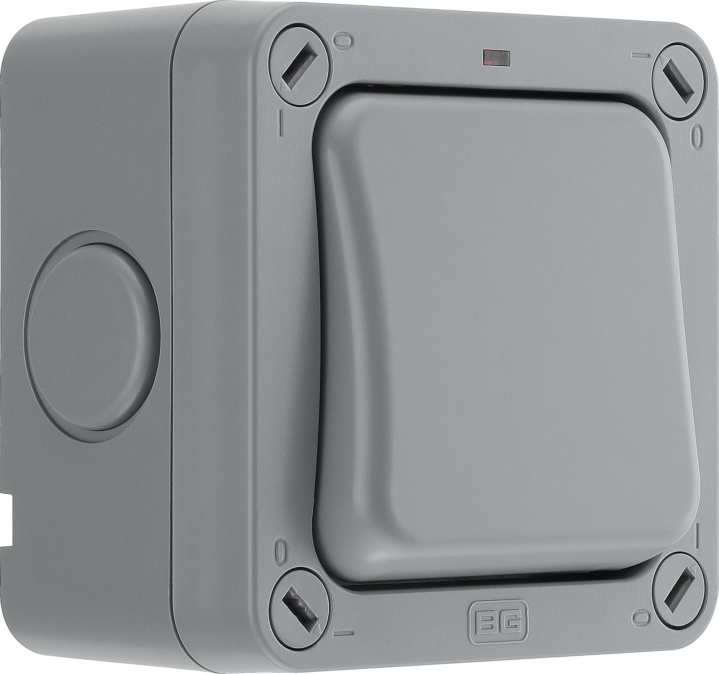 BG 20A Grey 1 gang Outdoor Weatherproof switch with LED indicator 2132
