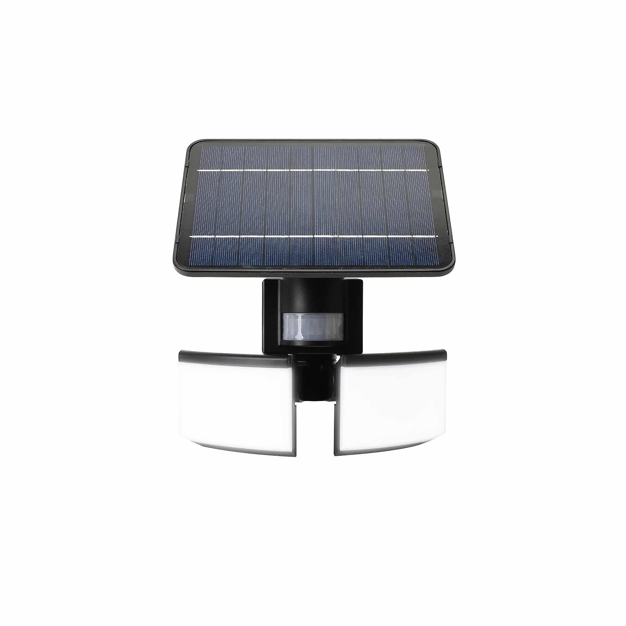 Black Solar-powered Cold white Integrated LED Floodlight 800lm 1270