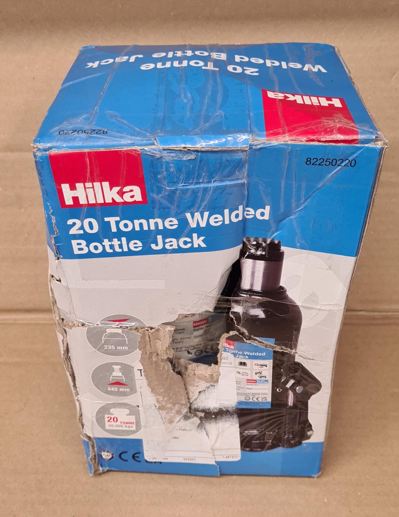 HILKA-Welded Bottle Jack-20 Tonne 235 - 445mm -6201