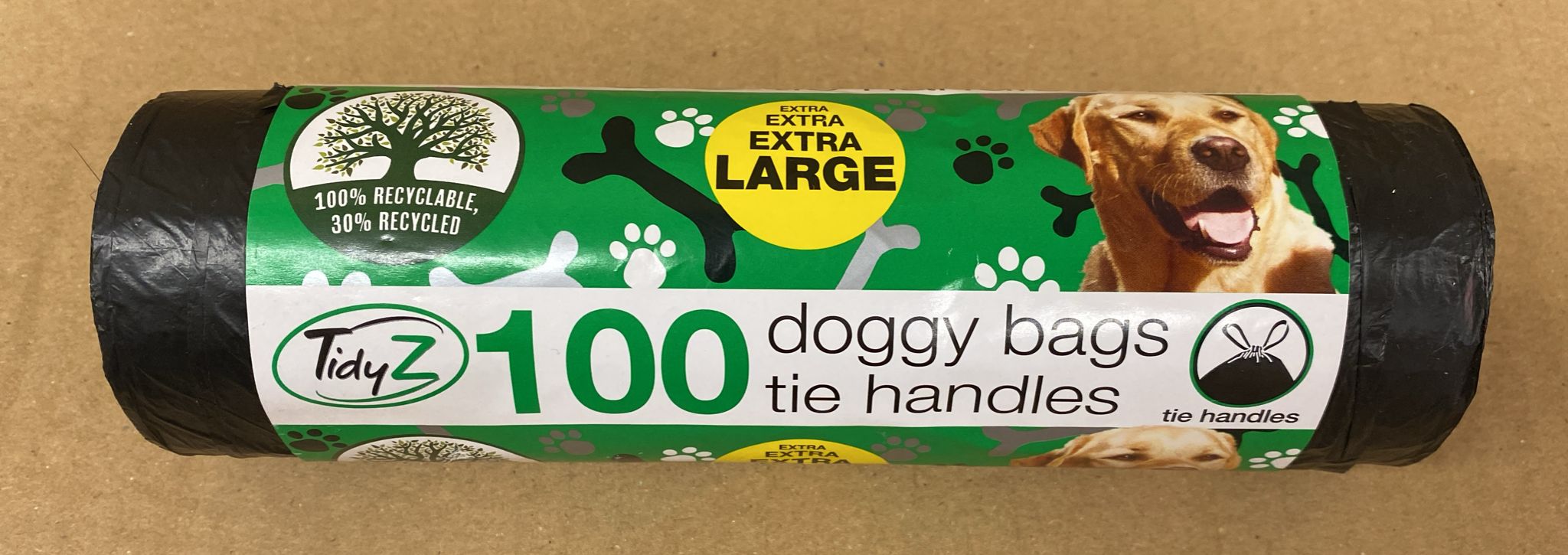 TidyZ Extra Large Tie Handle Doggy Bags 100 Pack-4735