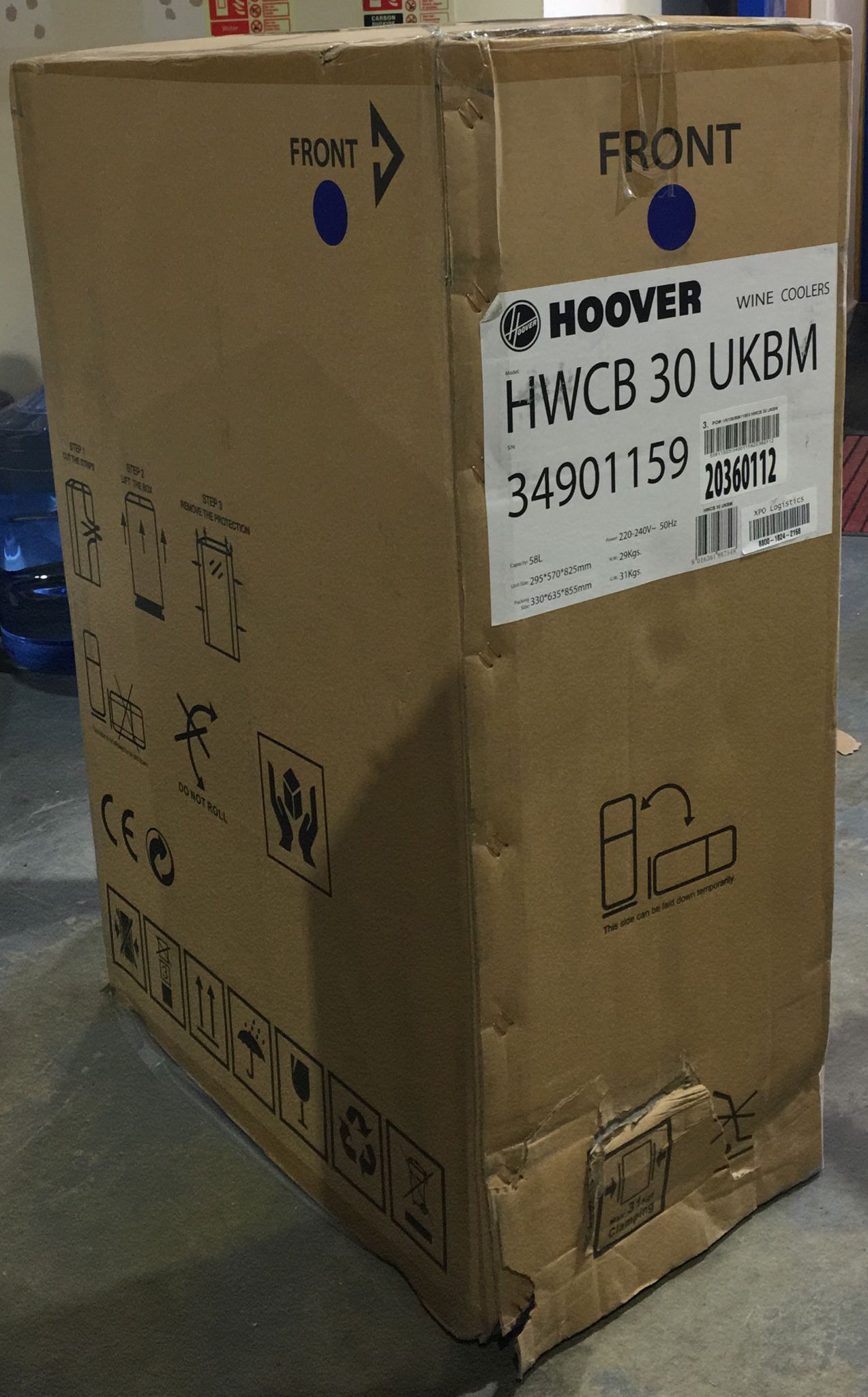 Hoover HWCB 30 UKBM/1 Wine Cooler Integrated 19 Bottle Single Zone 30cm Silver door Graded 9148