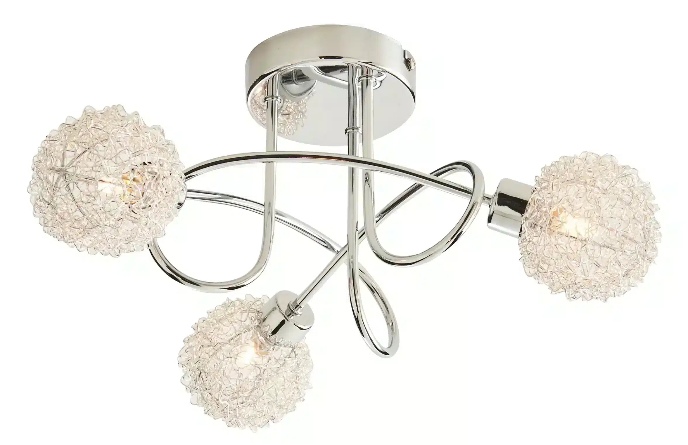 Colours Caelus Brushed Metal Chrome effect 3 Lamp Ceiling light-2044