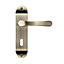 Colours Caspe Antique brass effect Steel Straight Lock Door handle (L)112mm, Pair 8327