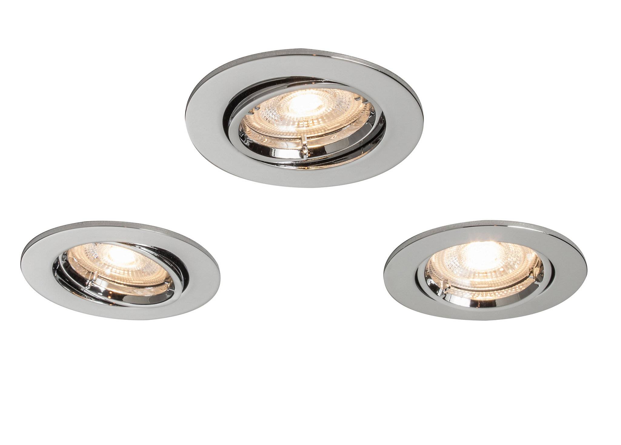 Colours Chrome effect Adjustable LED Downlight 4.9W IP20, Pack of 3 4512