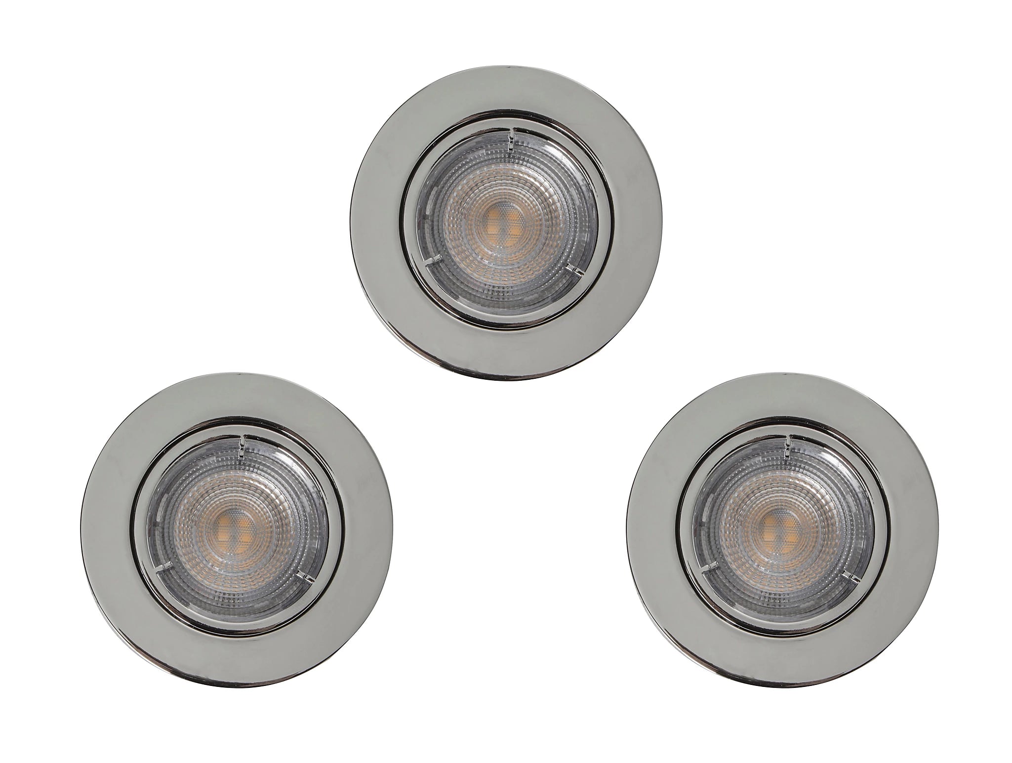 Colours Chrome effect Adjustable LED Downlight 4.9W IP20, Pack of 3 4512