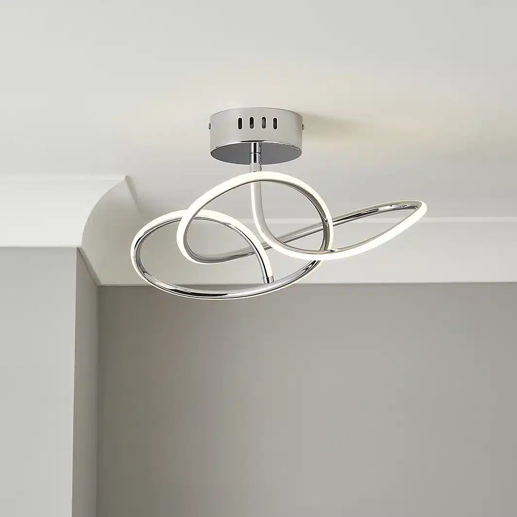Concept Chrome Effect Ceiling LED Warm White Light 9505