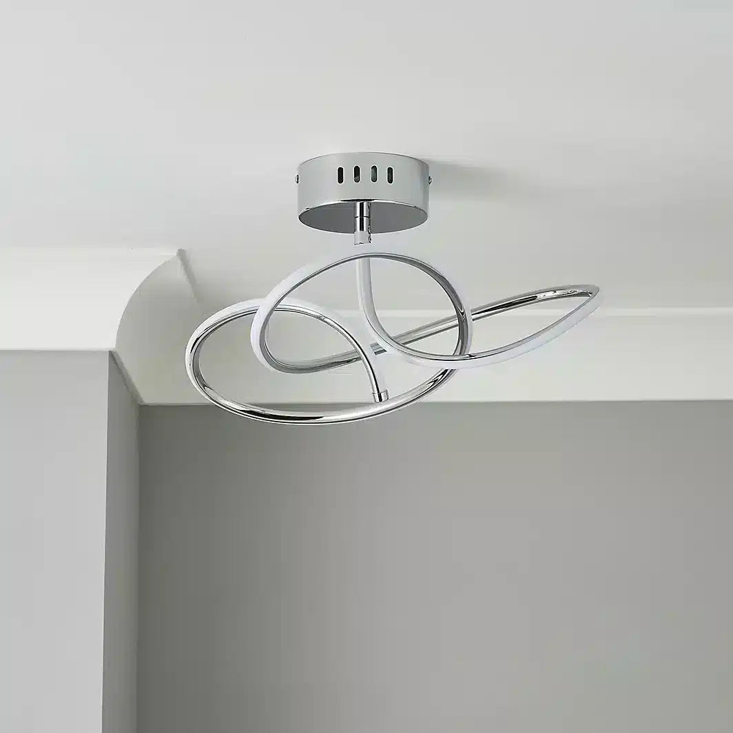 Concept Chrome Effect Ceiling LED Warm White Light 9505