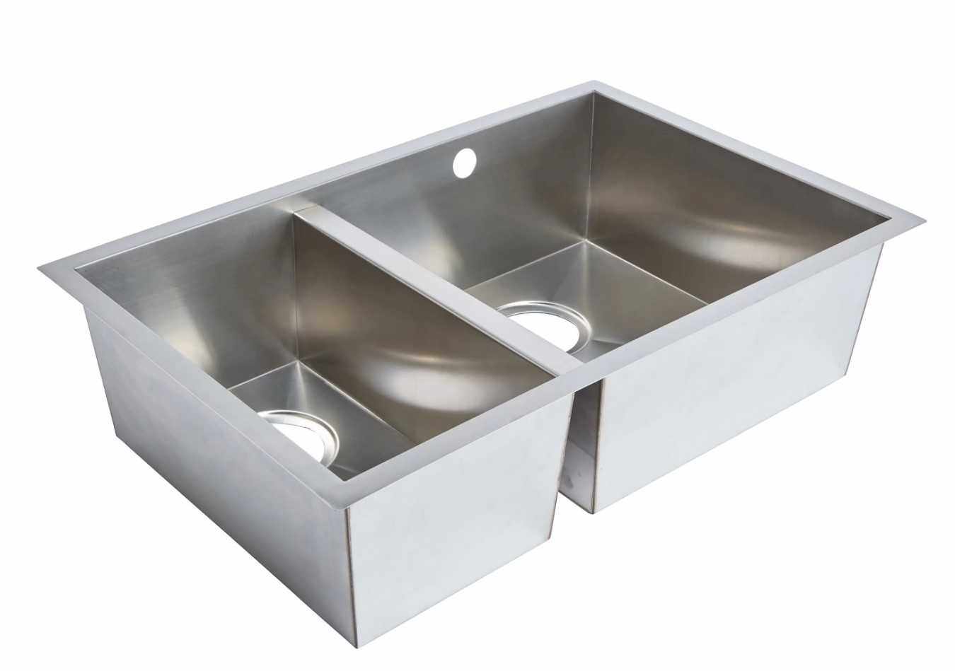 Cooke & Lewis Cajal Stainless steel Rectangular Sink 1.5 Bowl Kitchen Sink & drainer 1804