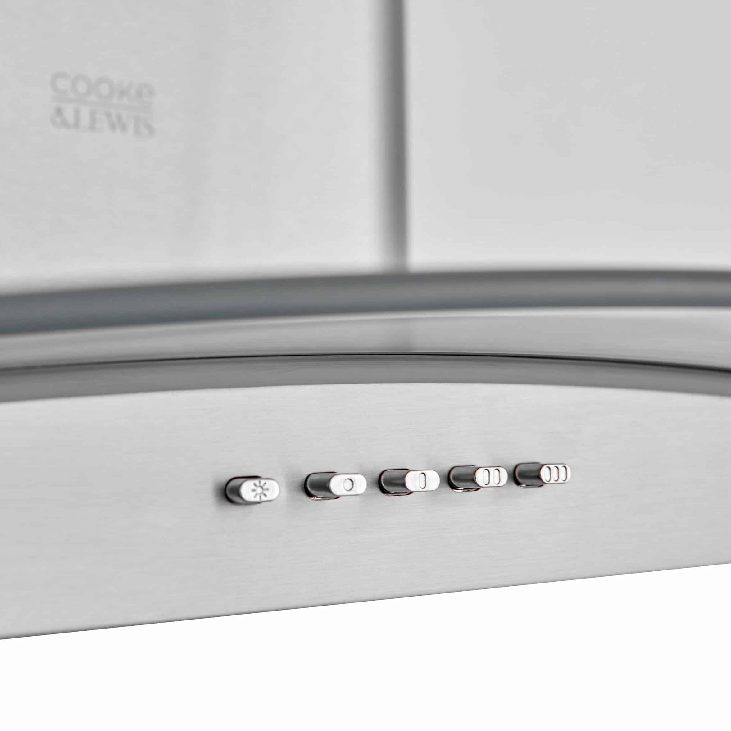 Cooke & Lewis CLCGS70 Inox Stainless steel Curved Cooker hood, (W)70cm 2774