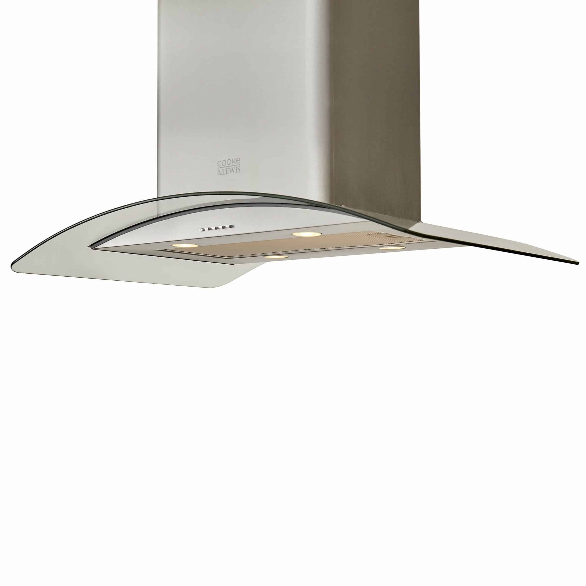 Cooke & Lewis Cooker hood Glass & stainless steel , (W)90cm CLICGS90 2651