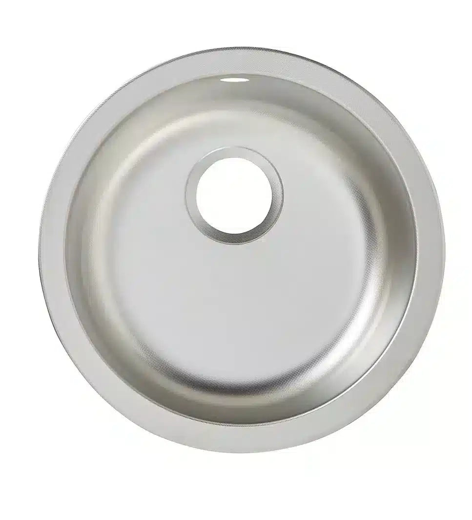 Cooke & Lewis Hurston Inox Stainless steel Circular 1 Bowl Compact sink (W)450mm-1129