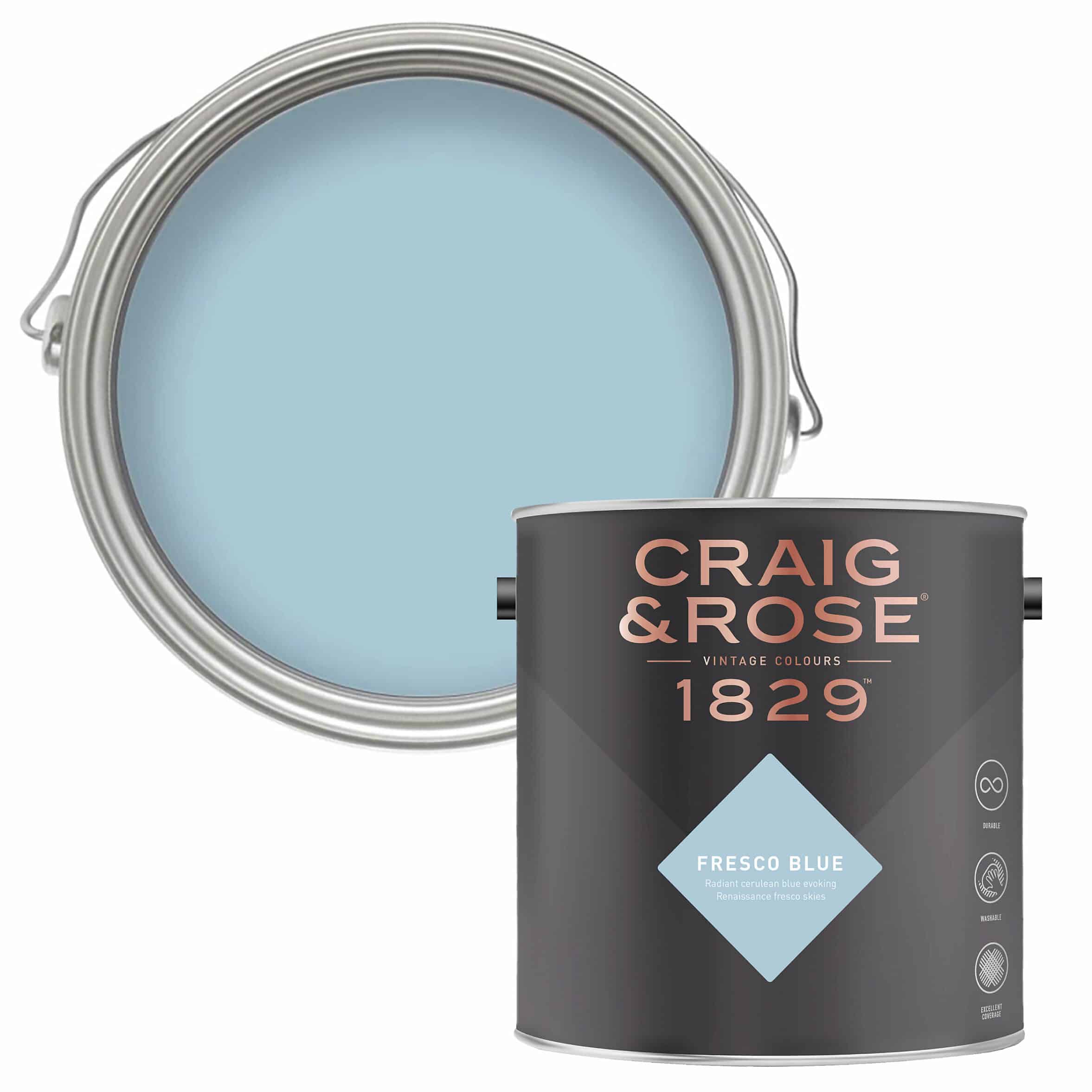 Craig & Rose 1829 Fresco Blue Chalky Emulsion paint, 2.5L-1832