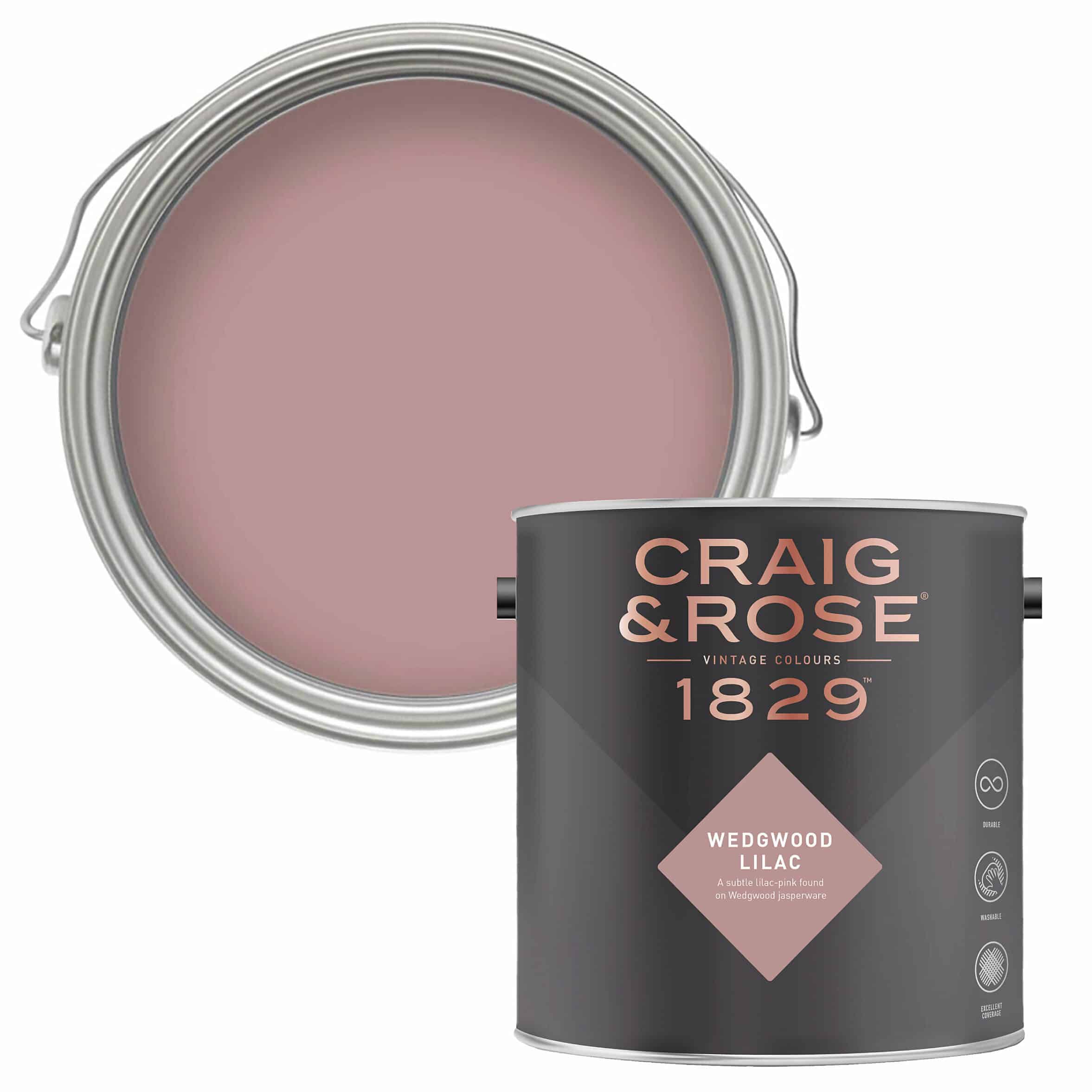 Craig & Rose 1829 Wedgwood Lilac Chalky Emulsion paint, 2.5L-2532