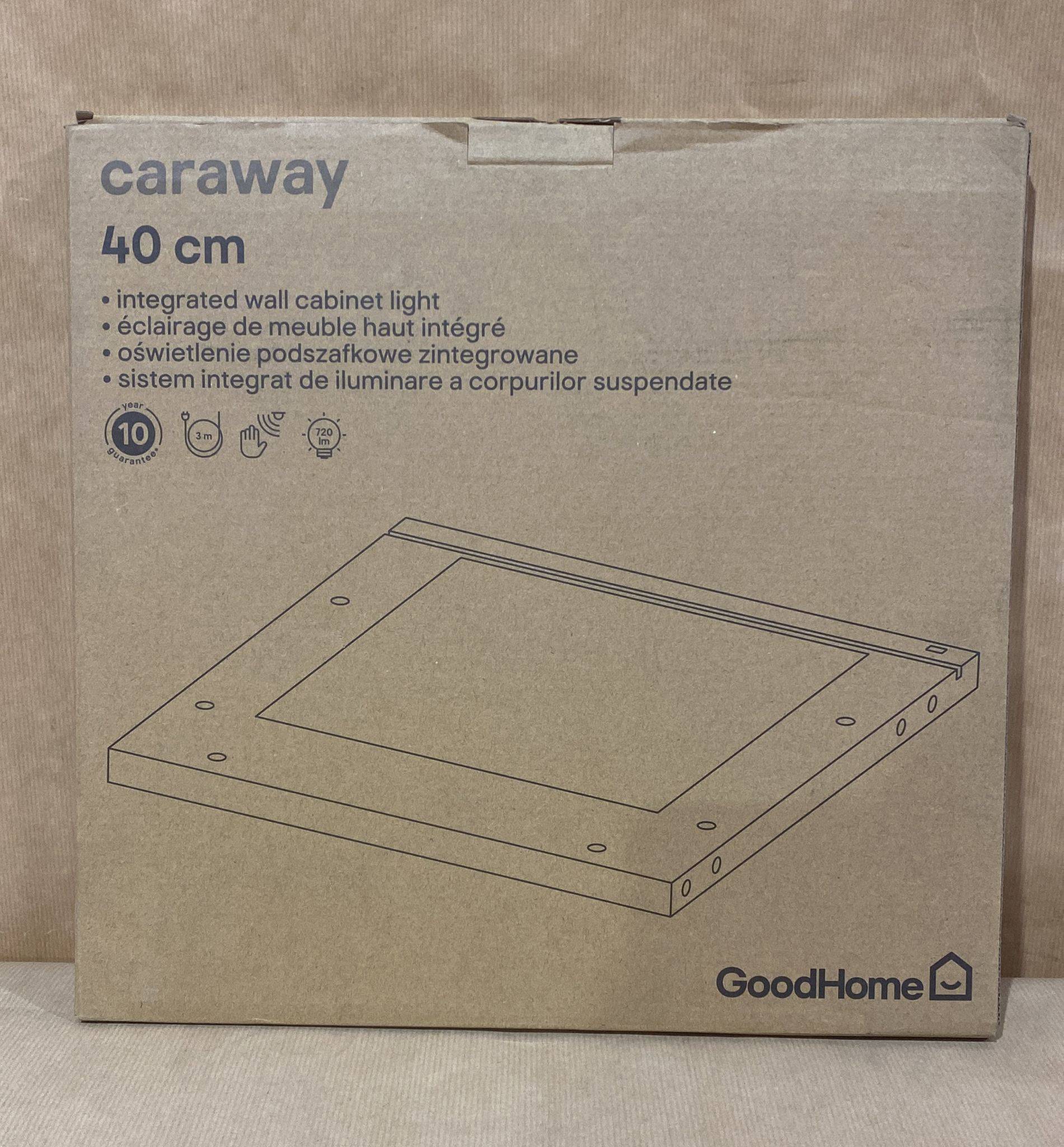 GoodHome Caraway Mains-powered LED Cool white & warm Cabinet light 364mm Without Power lead - 0788