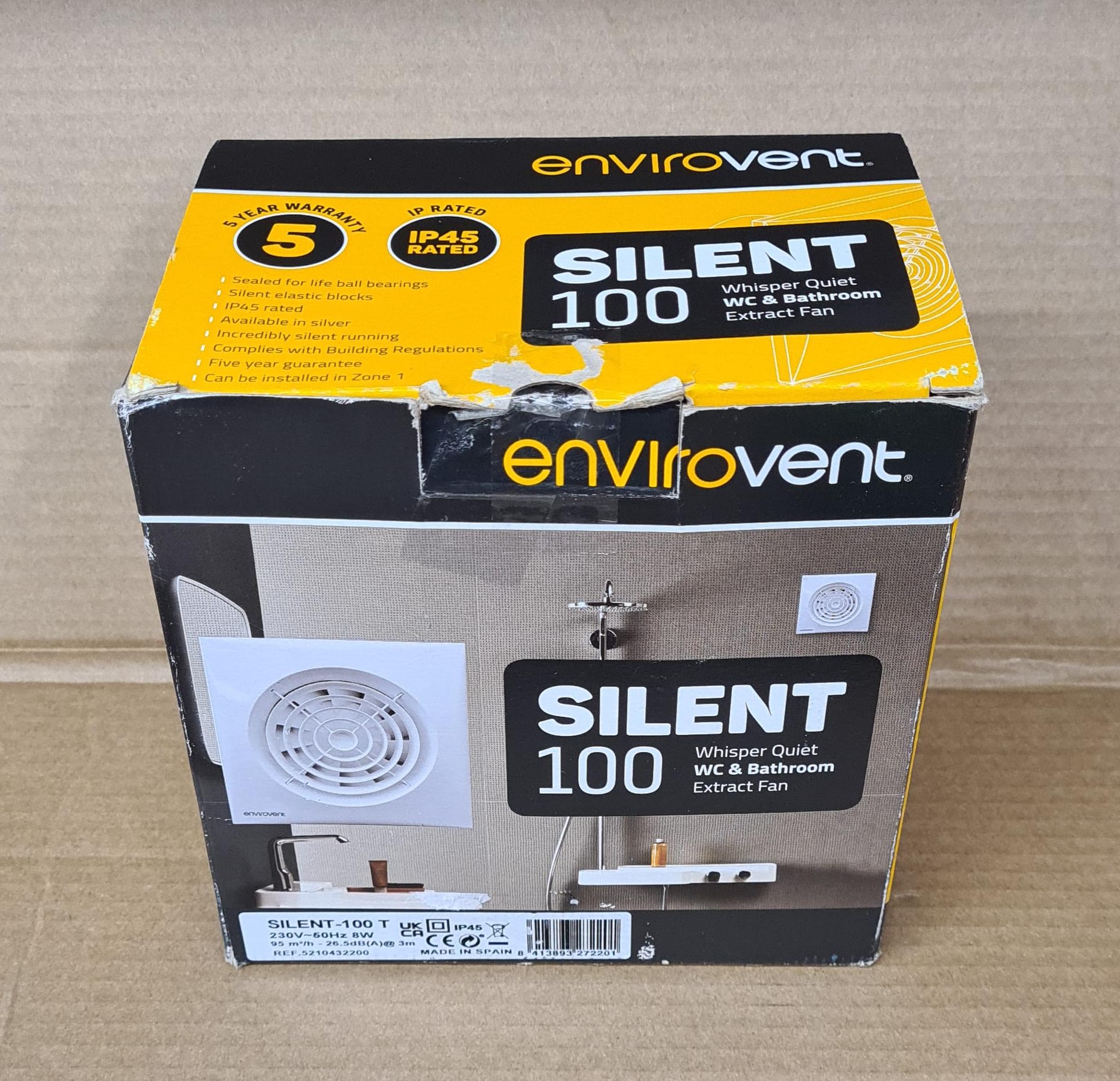 Envirovent SIL100T Silent-100T Axial Extractor Fan 100 mm / 4 Inch (Timer Model) -2201