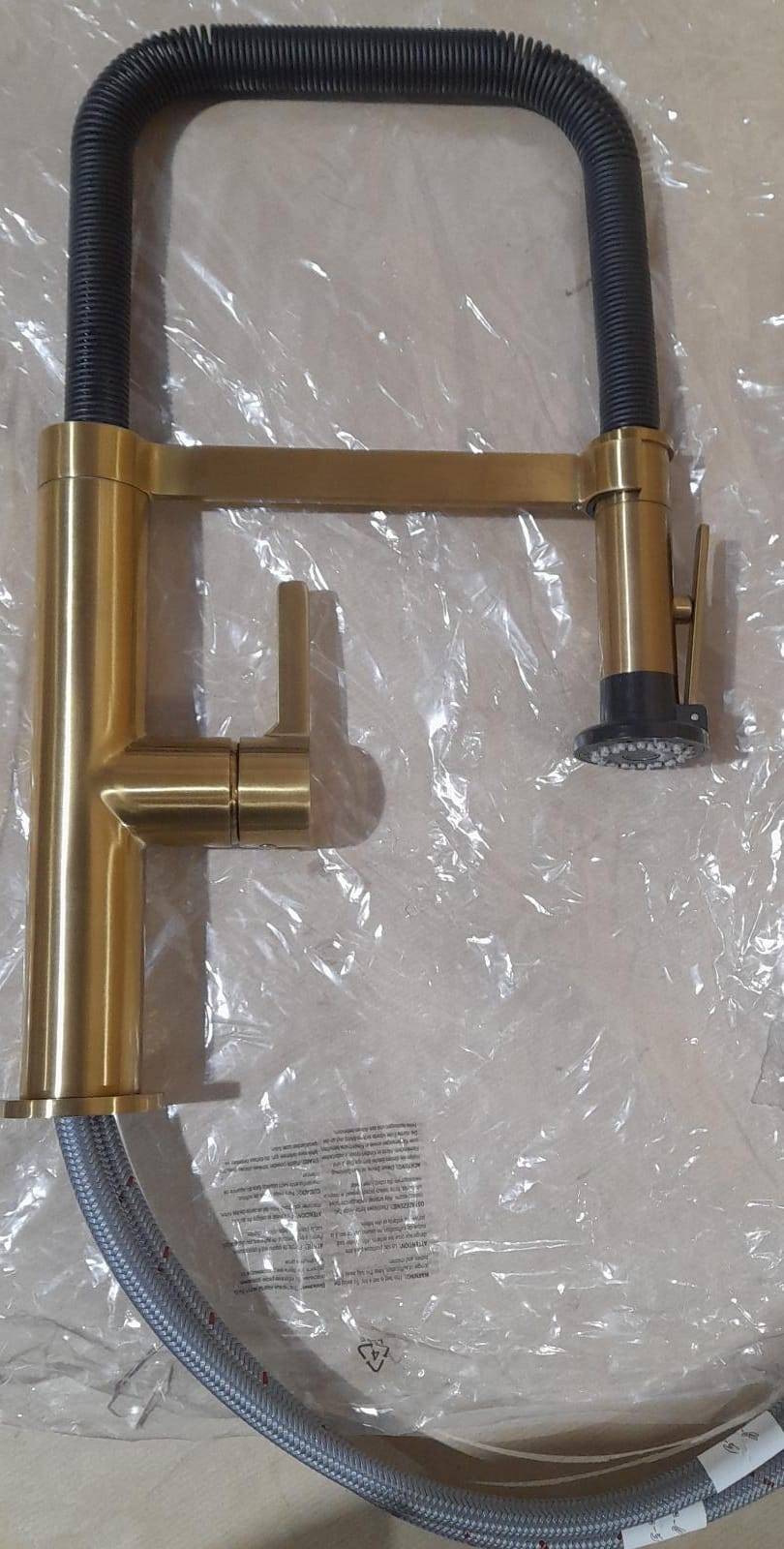 GoodHome Kamut Bronze effect Kitchen Side lever Tap - Pull Out Tap 1966