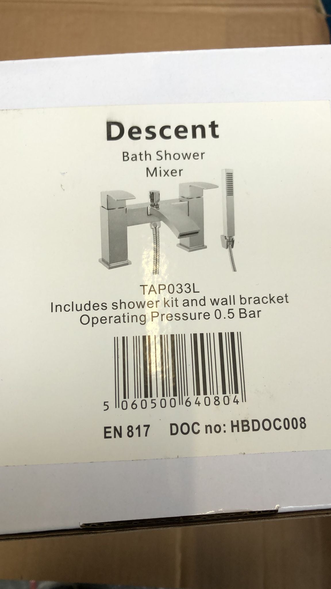 Descent Bath Shower Mixer with shower kit and wall bracket-0804