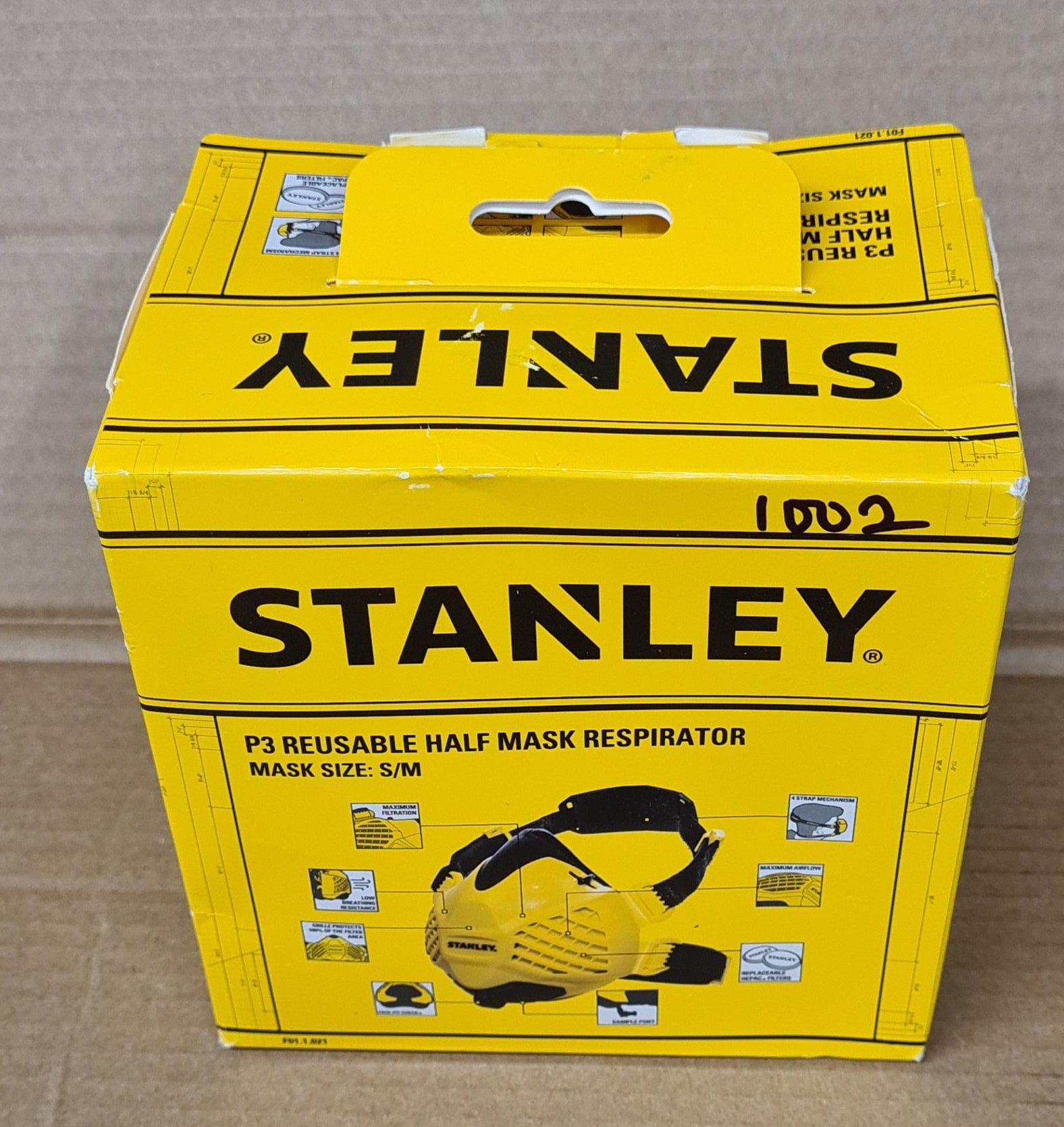 Stanley STMF011021 Face Fitting Half Dust Mask Respirator S/ M Adjustable Straps-1002