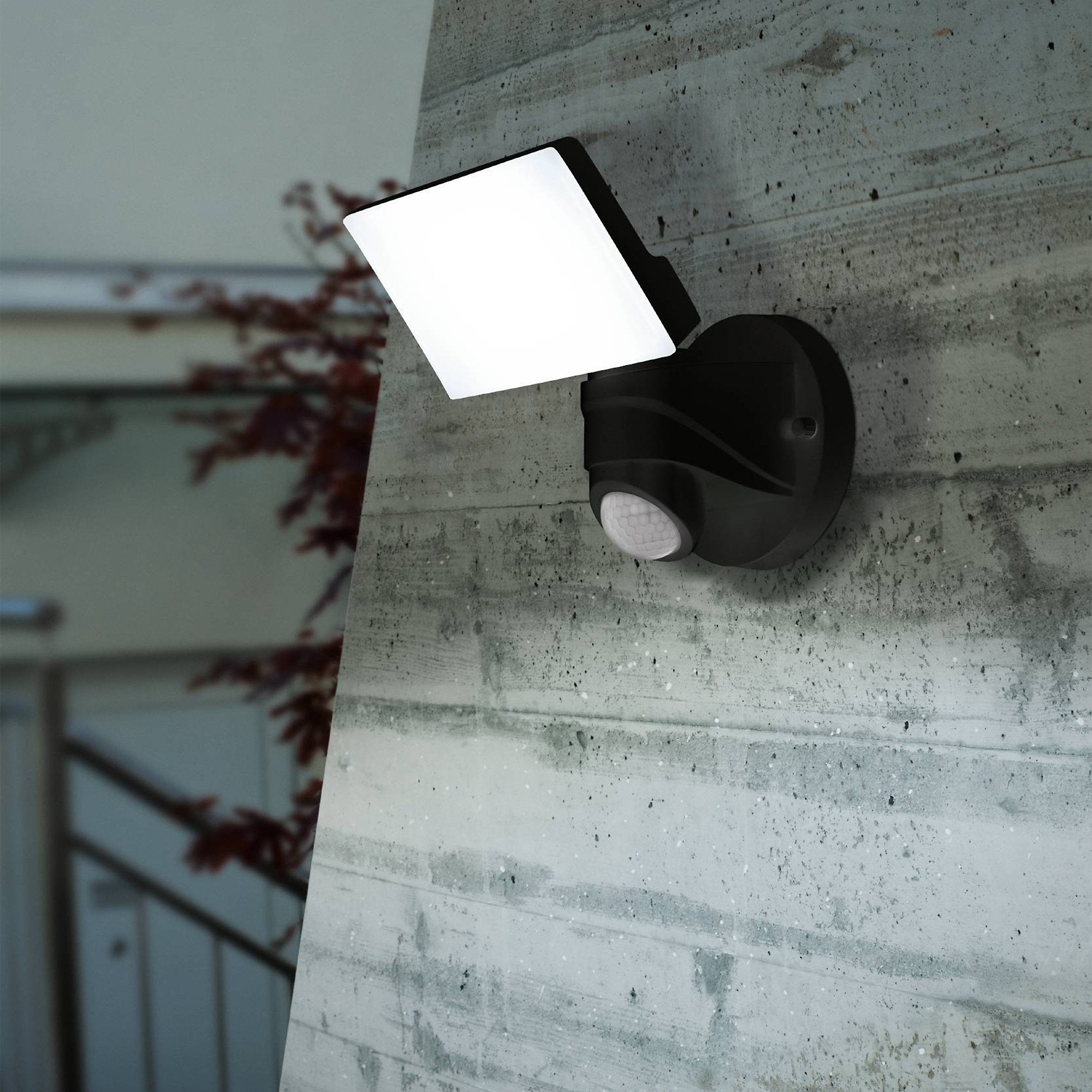 EGLO Pagino LED Black Plastic Wall Spotlight With Sensor-1785