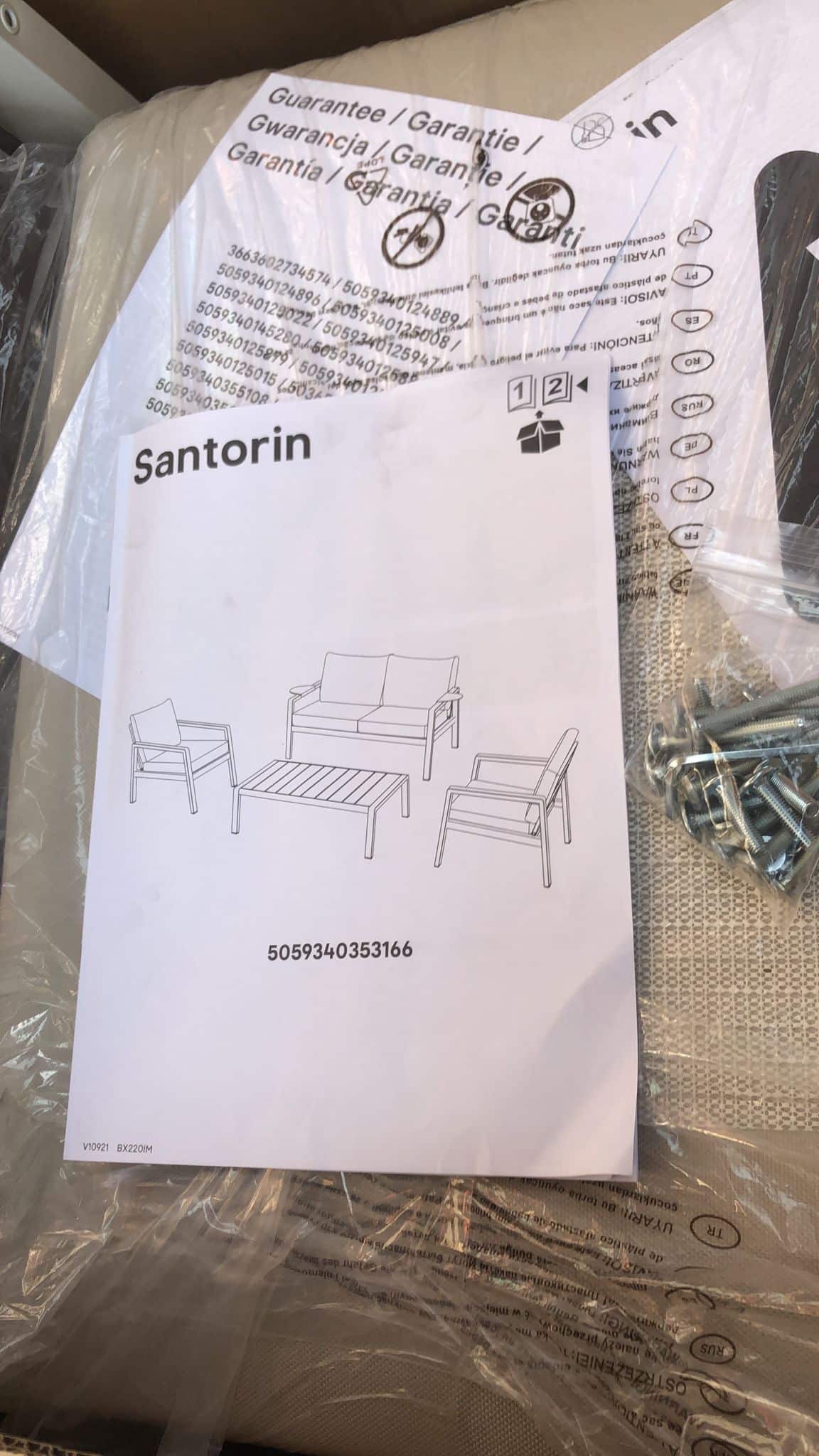 GoodHome Santorin Sand peyote 4 Seater Coffee set- Garden Furniture - 3166