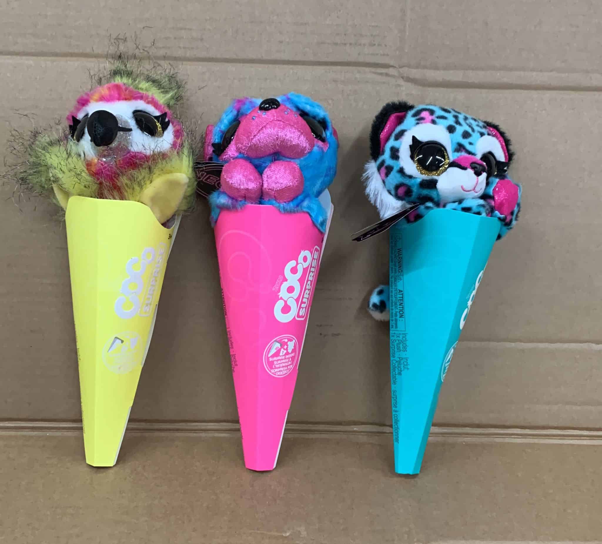 Coco Surprise Neon by ZURU Randomly Assorted Animal Plush Toys with Baby Collectible Pencil Topper Character Toy in Cone Mystery-3103