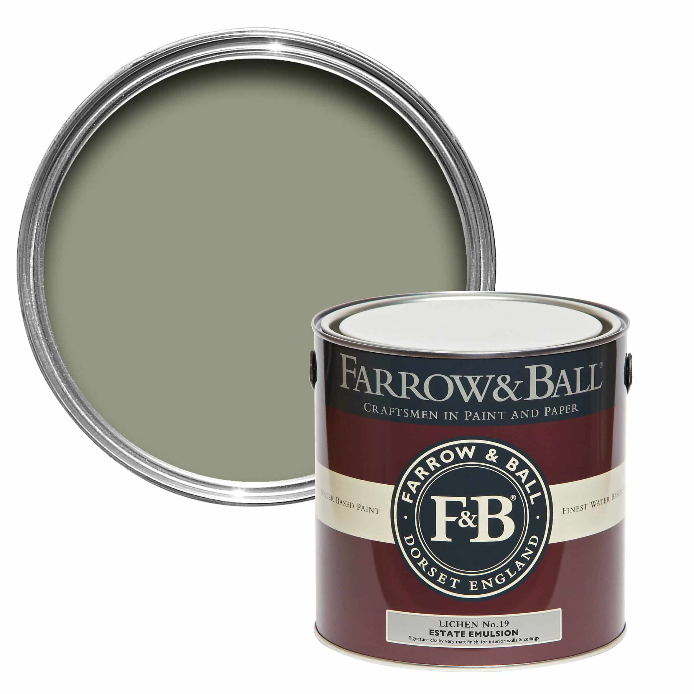 Farrow & Ball Estate Lichen No.19 Matt Emulsion paint, 2.5L-1929