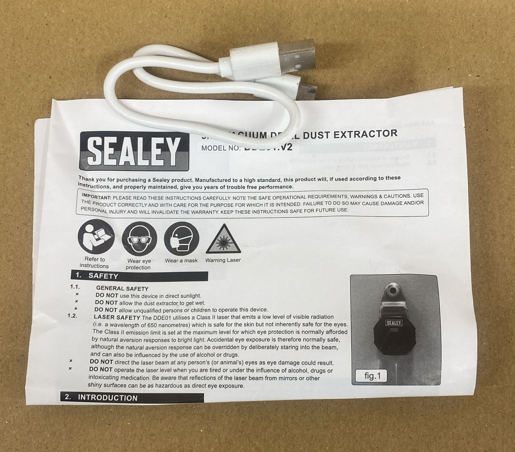 Sealey Vacuum Drill Dust Extractor 3.7V - DDE01, Black- 3124