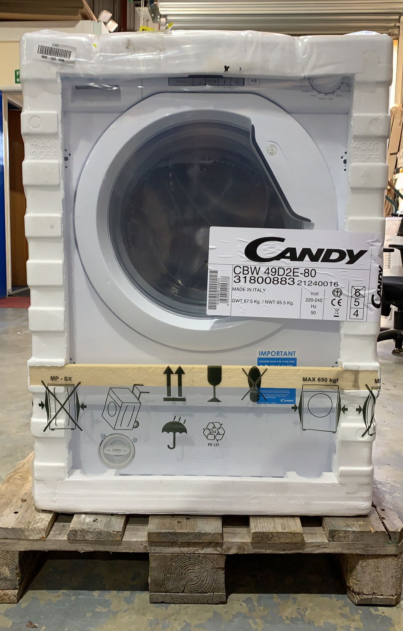 CANDY CBW 49D2E Integrated 9 kg 1400 Spin Washing Machine - 5378