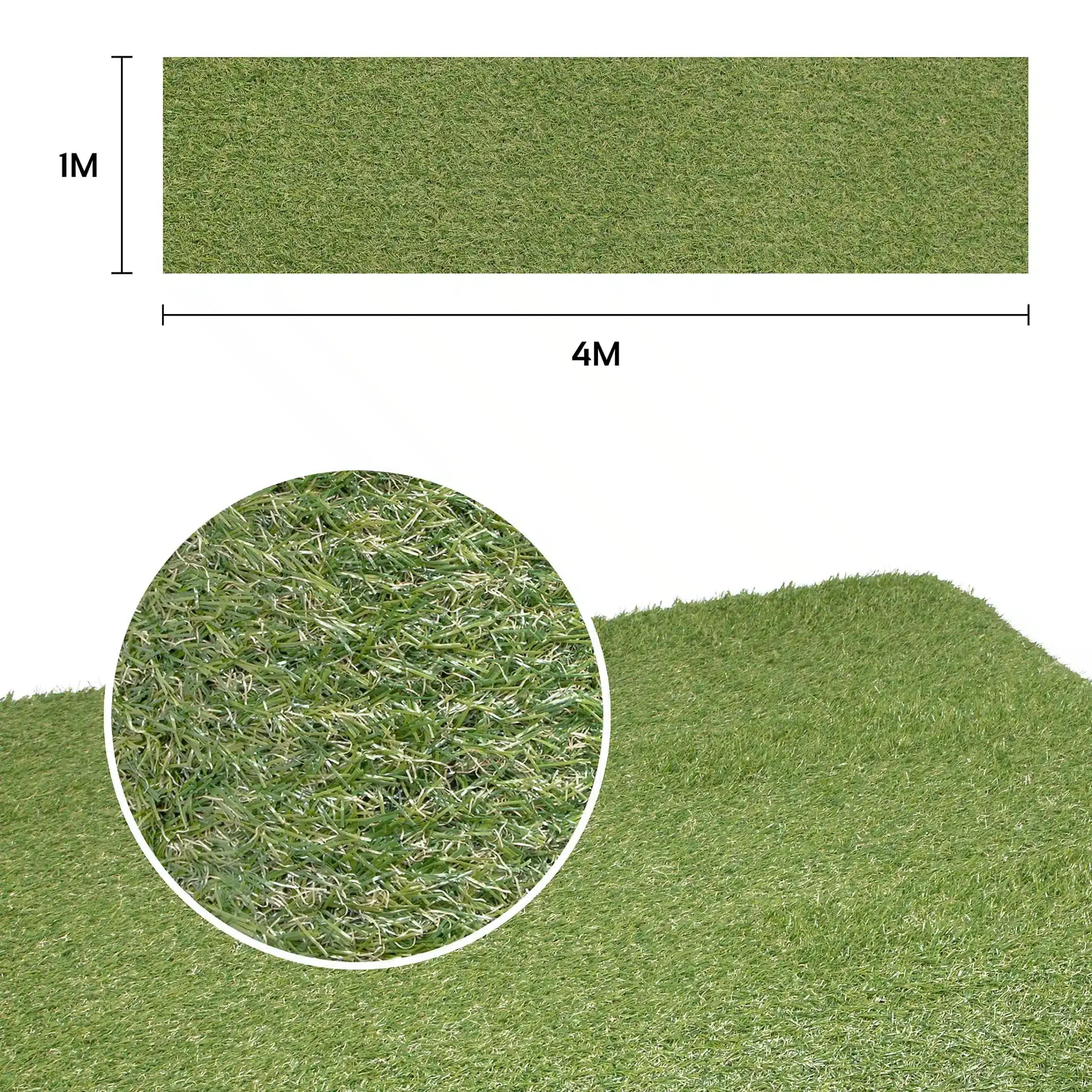 GardenKraft 26079 4m x 1m Dark Green Artificial Grass - 15mm Pile High 0798