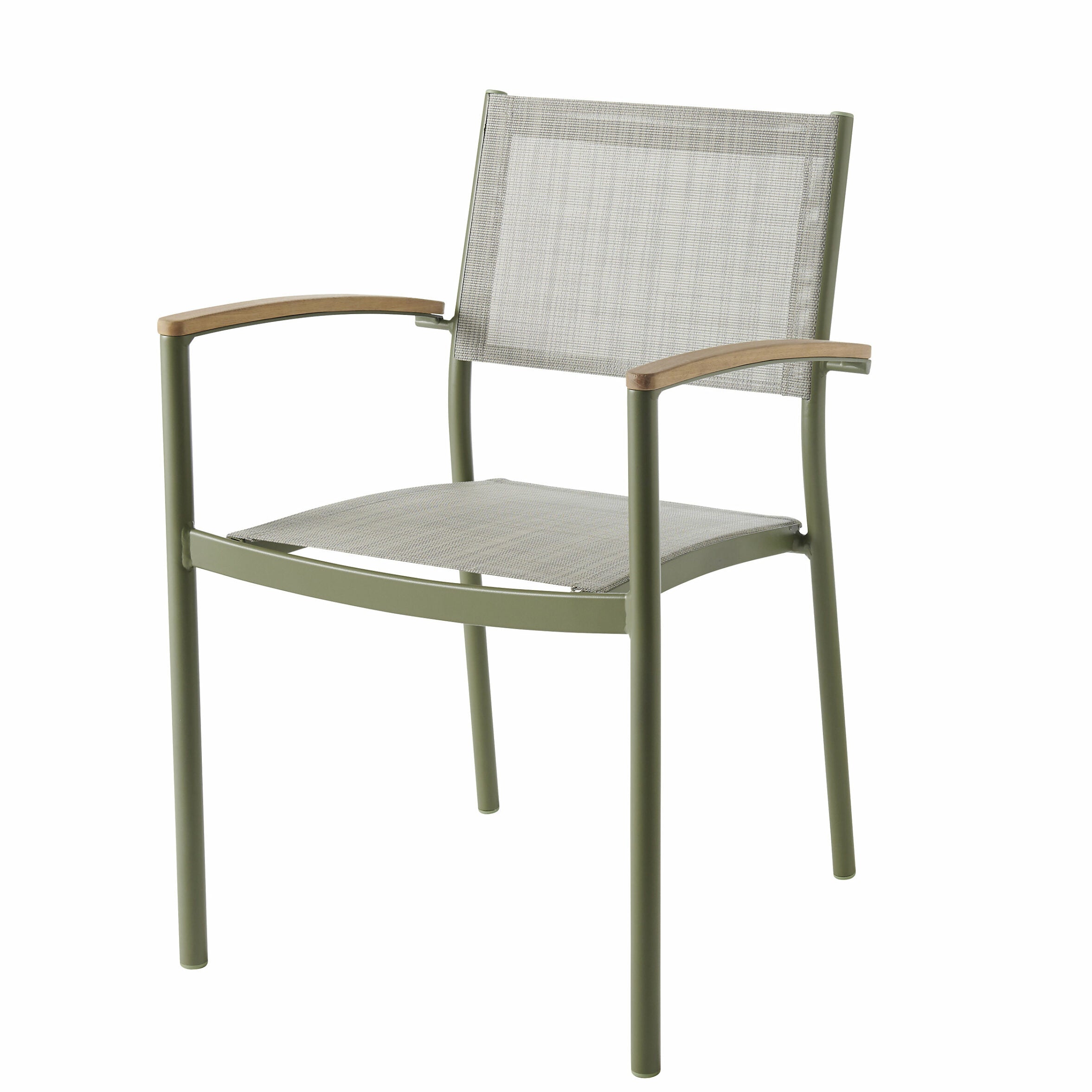 GoodHome Akoa Kaki green/ Grey Metal Armchair - Garden Furniture 5121