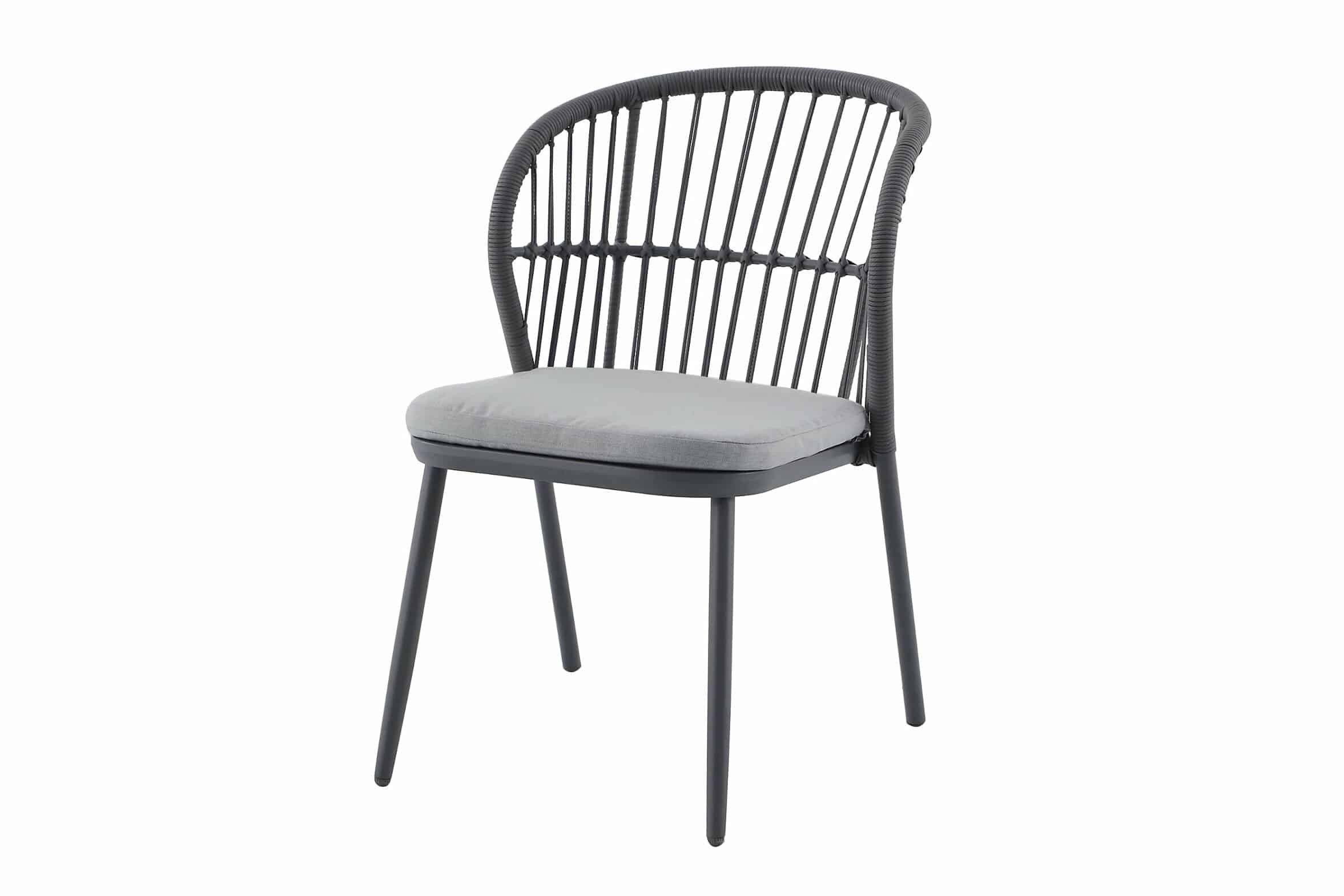 GoodHome Apolima Steel grey Aluminium Chair Garden Furniture 7189