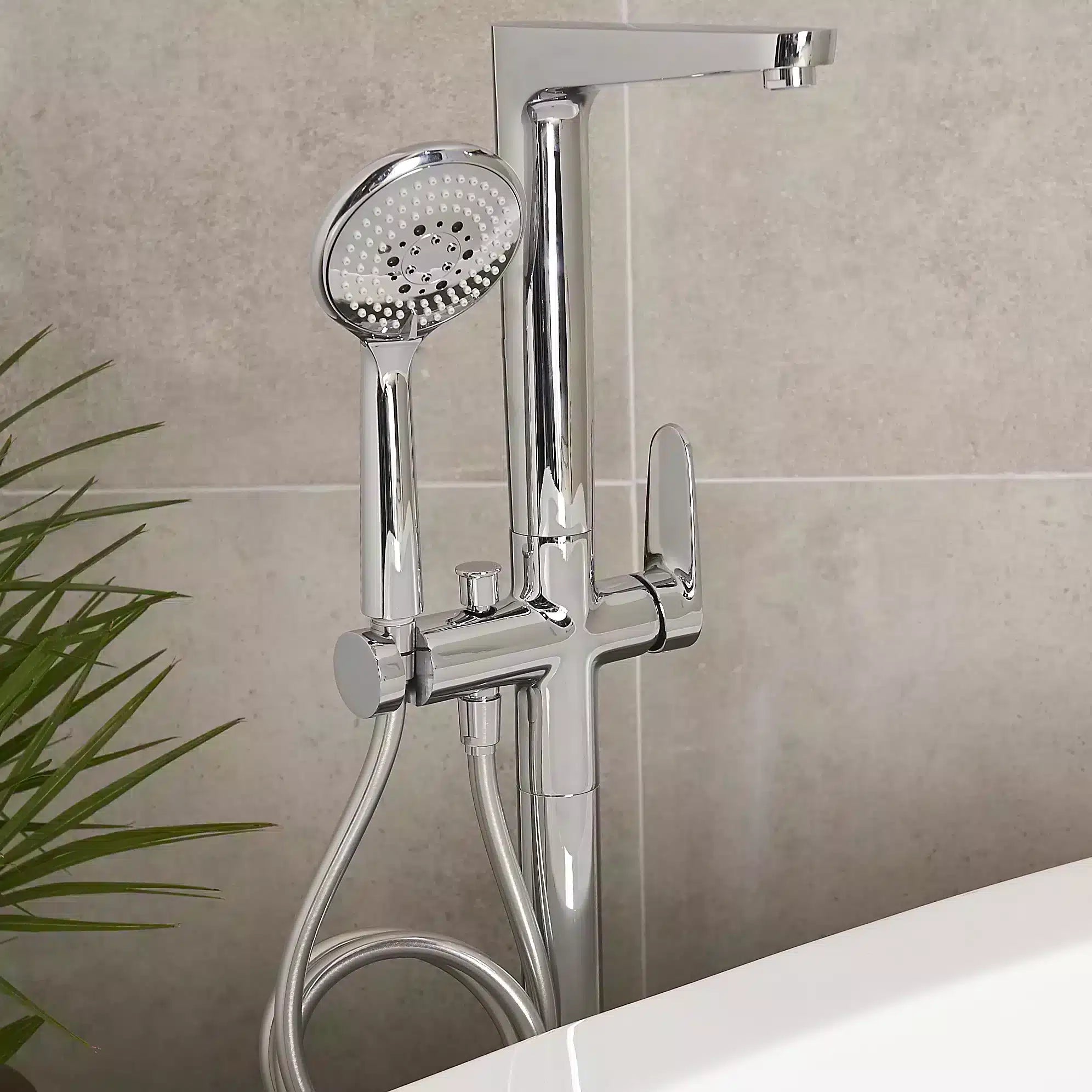 GoodHome Cavally Chrome effect Bath Shower mixer Tap 9721