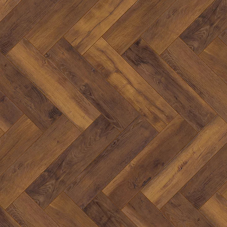 GoodHome Chesterfield Herringbone Oak effect Laminate Flooring, 0.87m²-5486