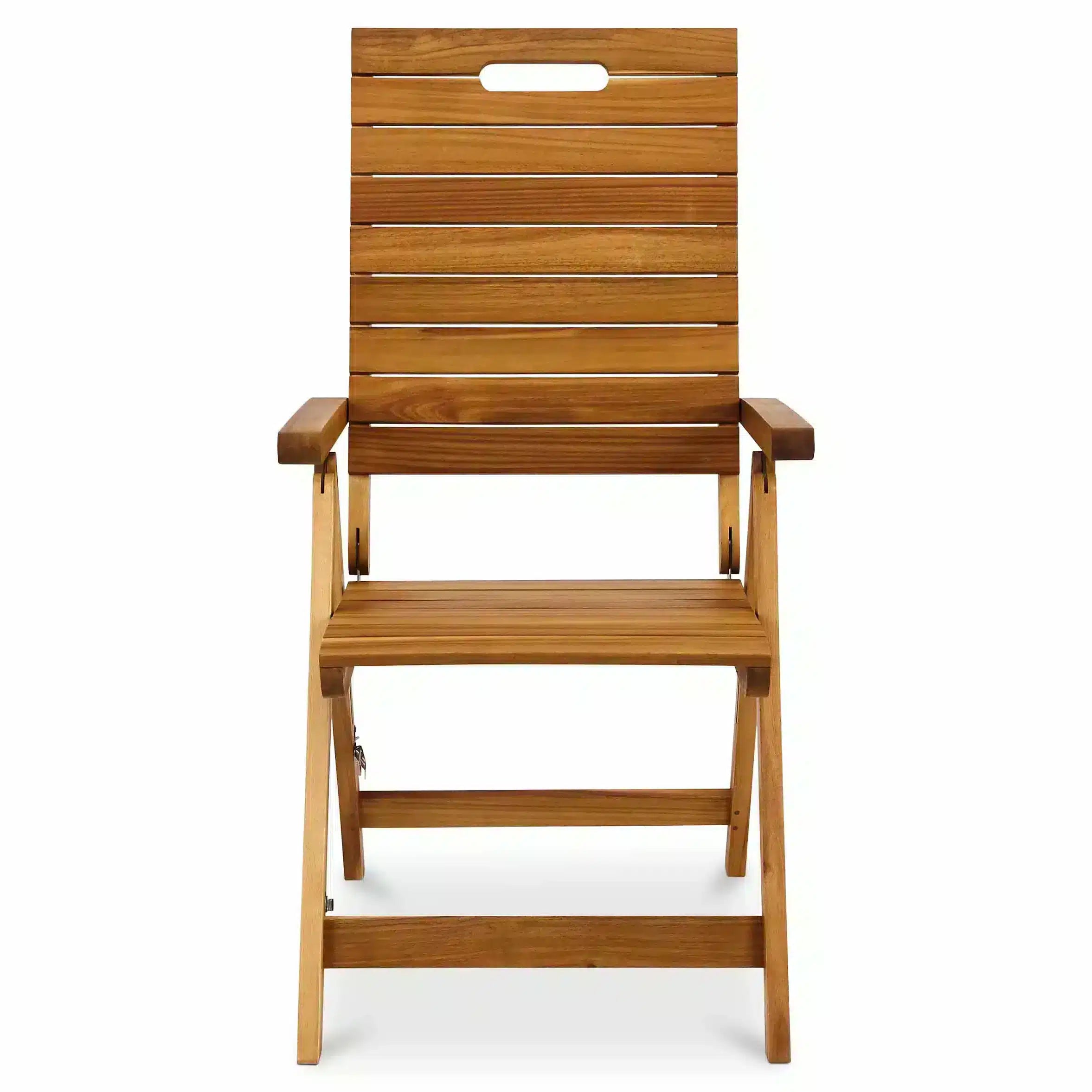GoodHome Denia Wooden Foldable Recliner Chair Garden Chair 0089