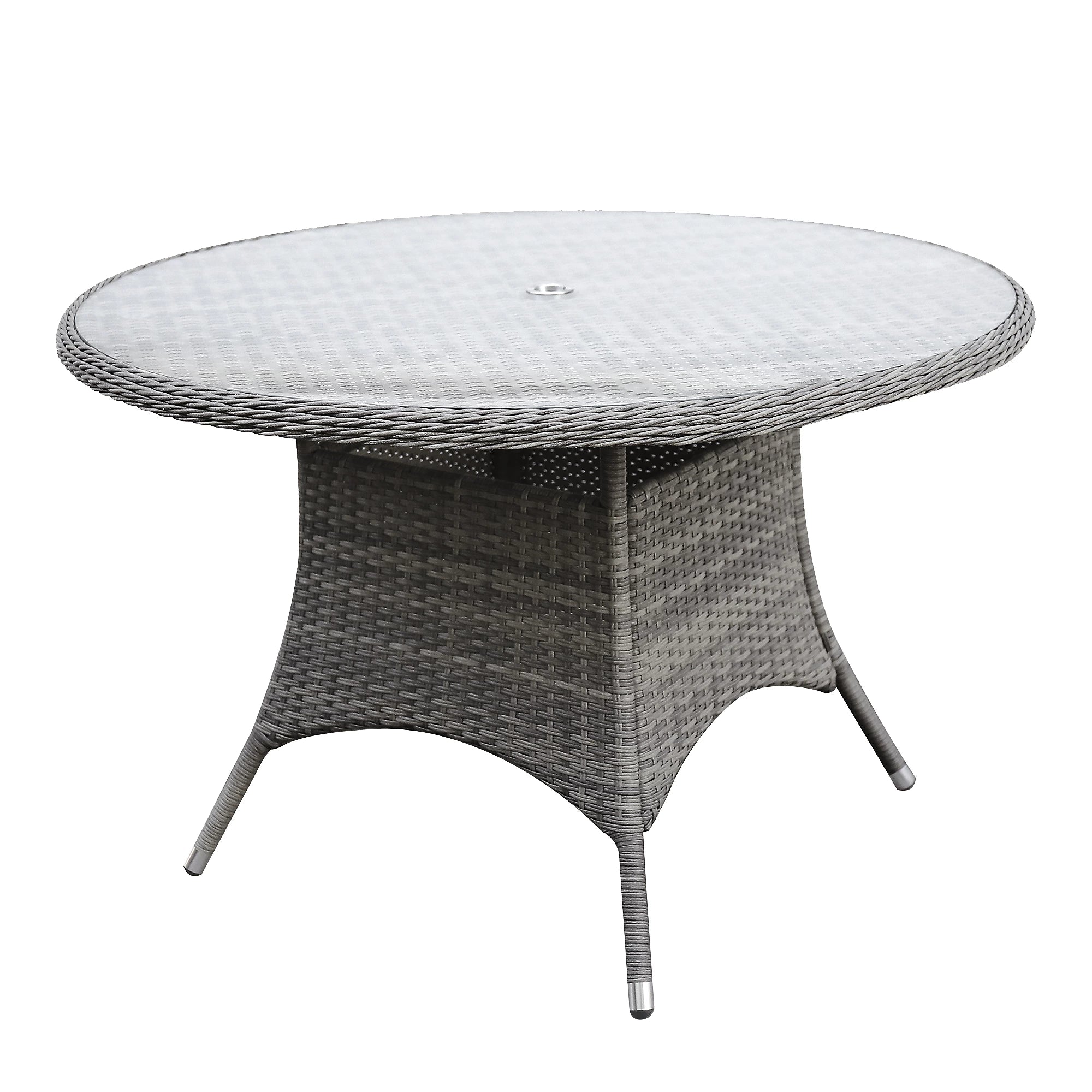 GoodHome Hamilton Rattan effect 4 seater Fixed Dining table, Rattan Garden Table 