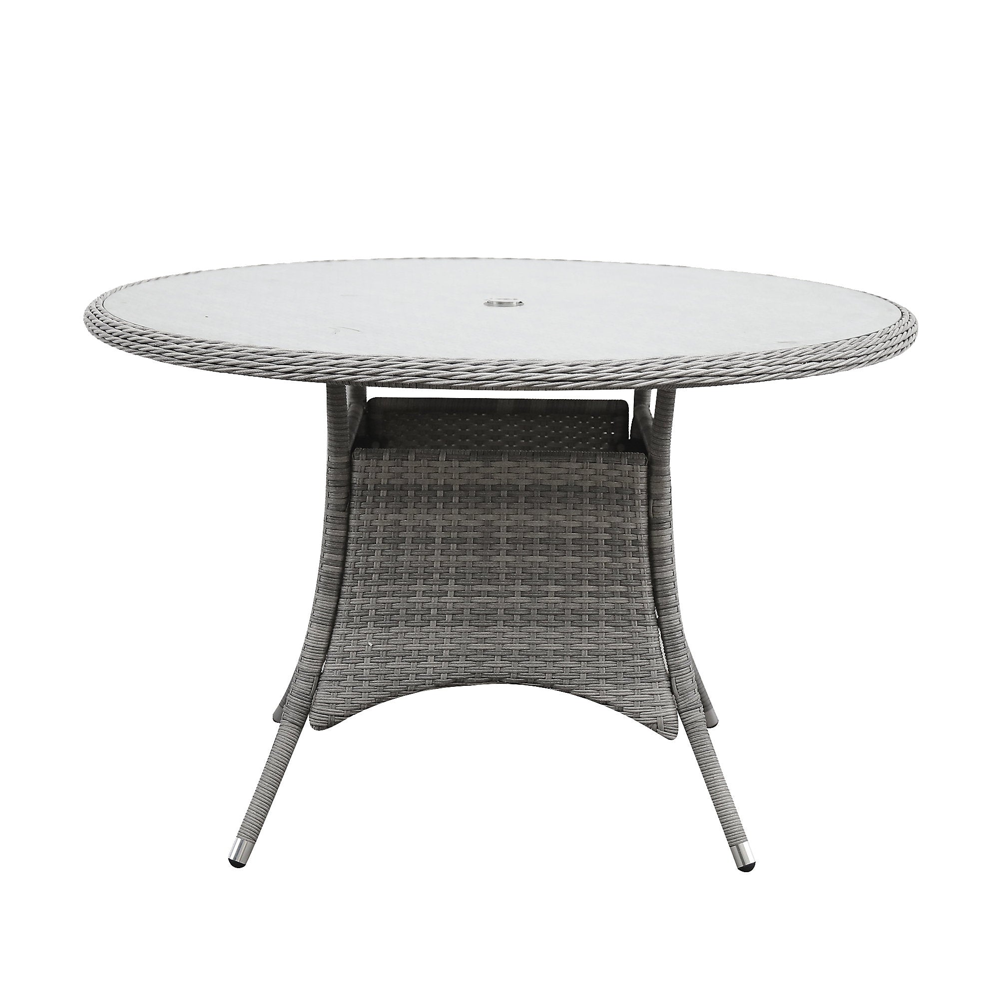 GoodHome Hamilton Rattan effect 4 seater Fixed Dining table, Rattan Garden Table 2589
