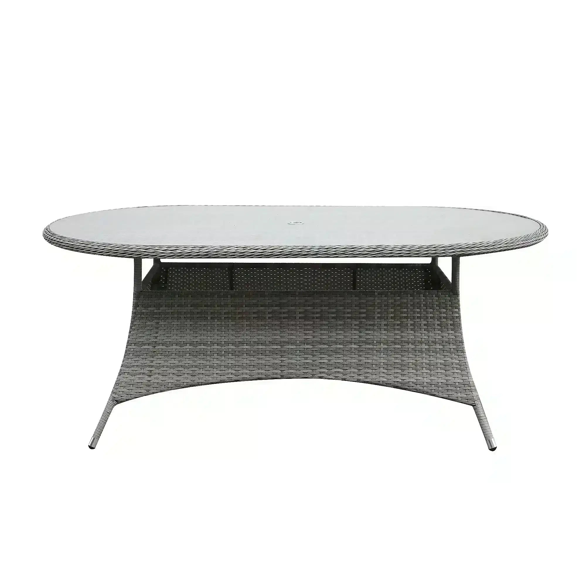 GoodHome Hamilton Rattan effect 6 seater Fixed Dining table – Rattan Table - No Glass Top 2596
