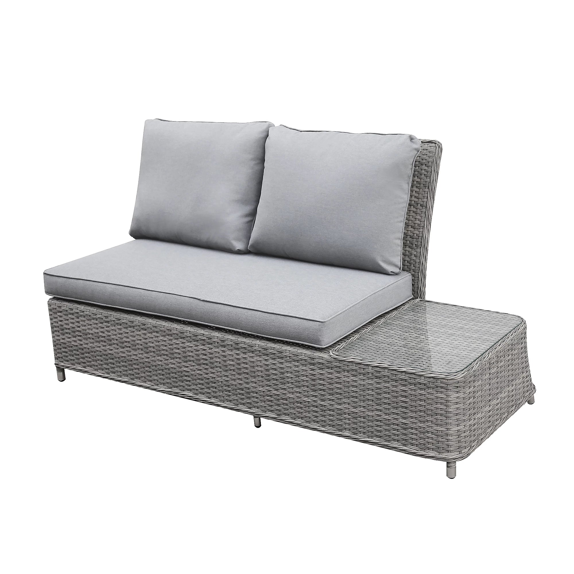 GoodHome Hamilton Steeple grey Rattan effect 5 Seater Coffee set - Rattan Garden Furniture 2619