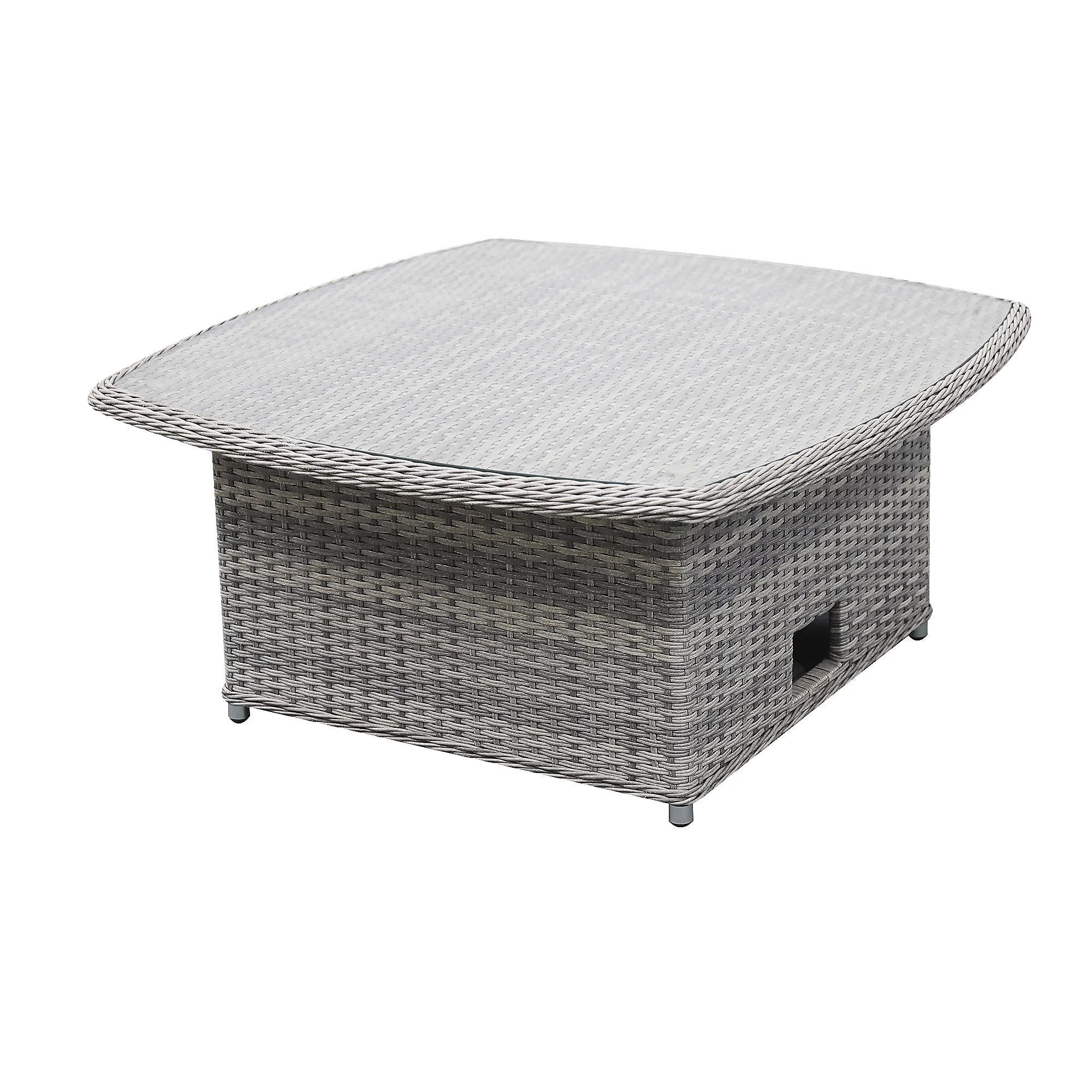 GoodHome Hamilton Steeple grey Rattan effect 8 Seater Garden furniture set - No Back Cushions - No table glass