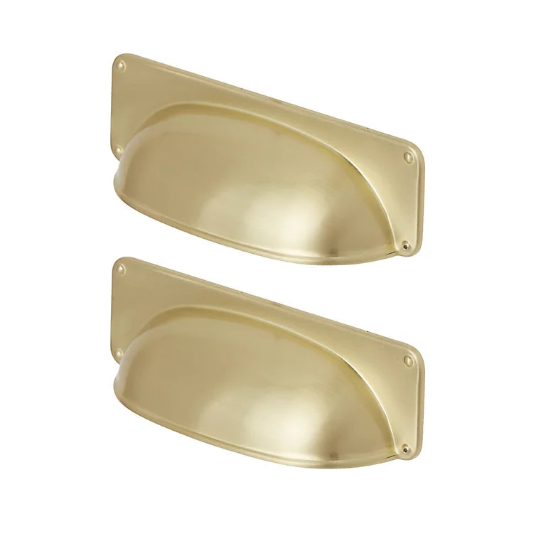 5x GoodHome Juniper Brass effect Gold Kitchen cabinets Handle (L)9.6cm-5460