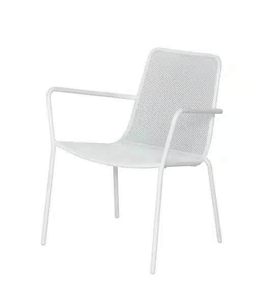 GoodHome Kilifi Bright white Metal Armchair Garden Furniture 6432