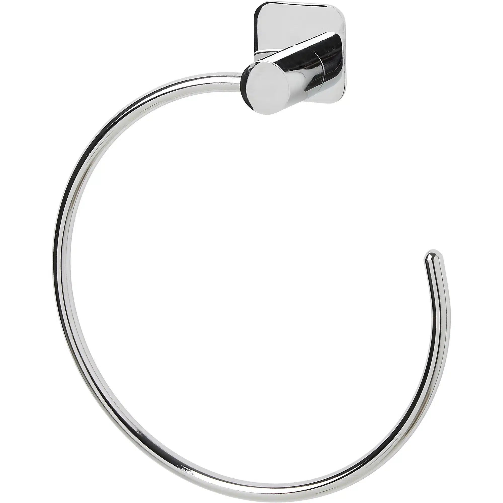 GoodHome Koros Silver effect Chrome-plated Wall-mounted Towel ring 4115